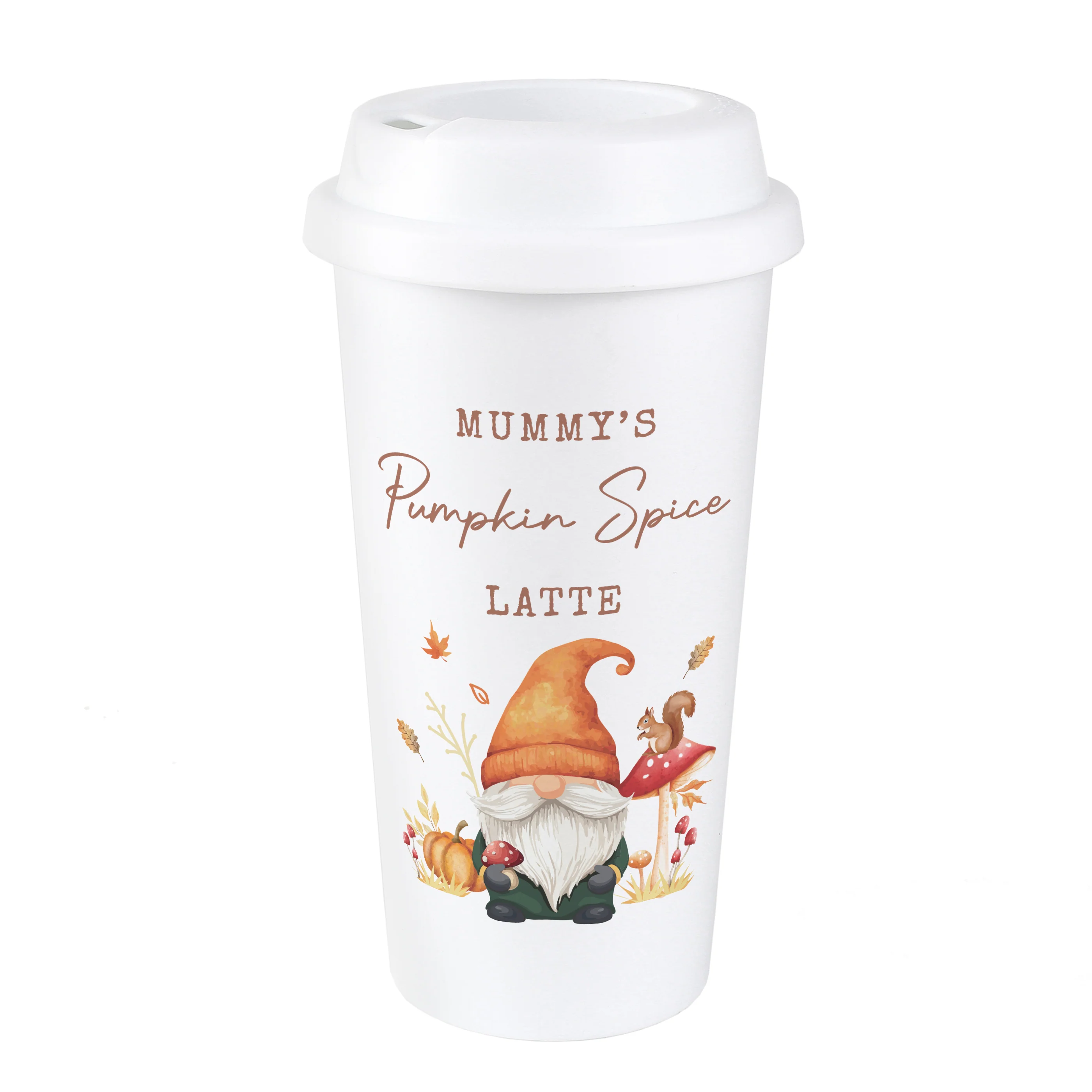 Personalised Autumn Gonk Travel Cup - Image 4