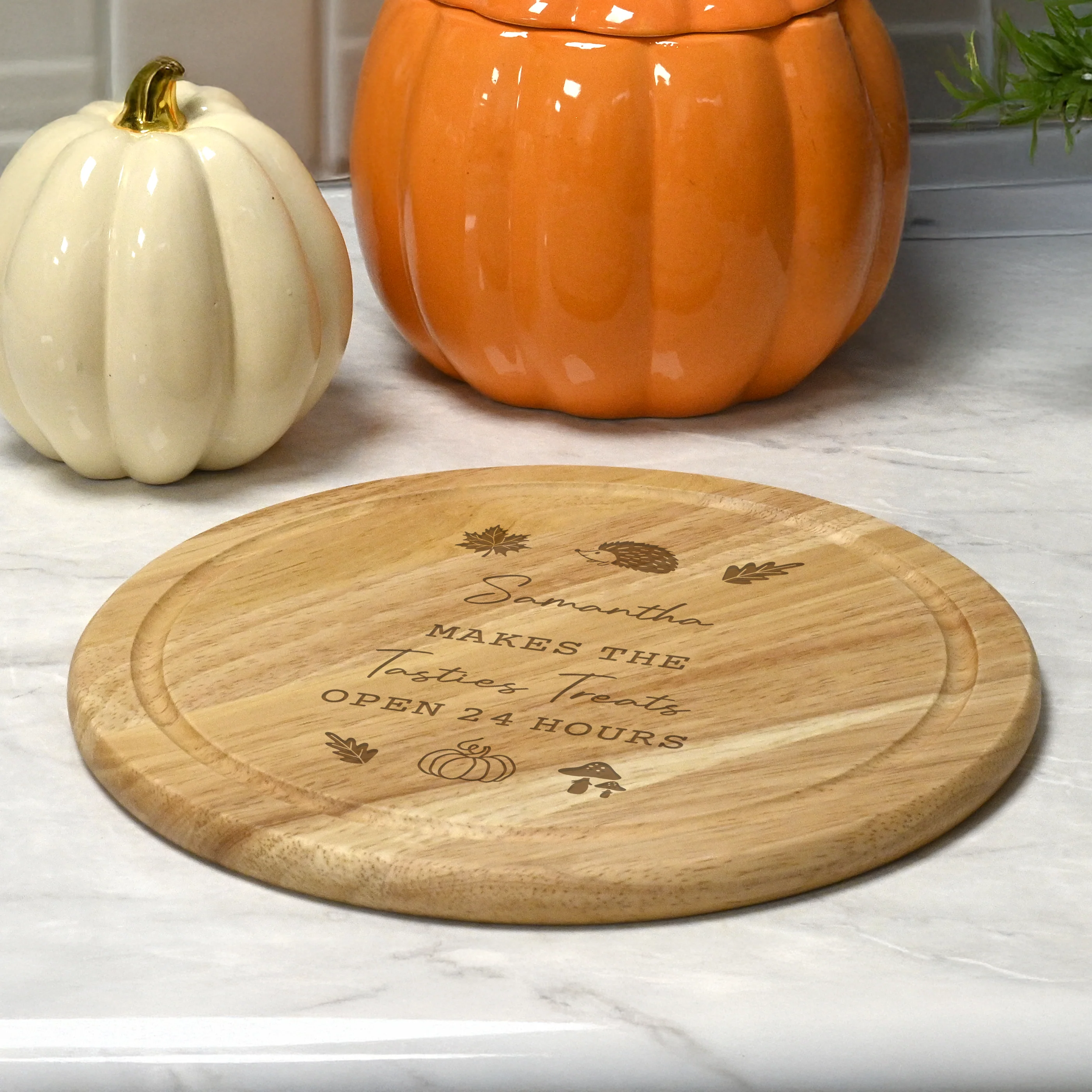 Personalised Autumn Wooden Chopping Board - Image 2