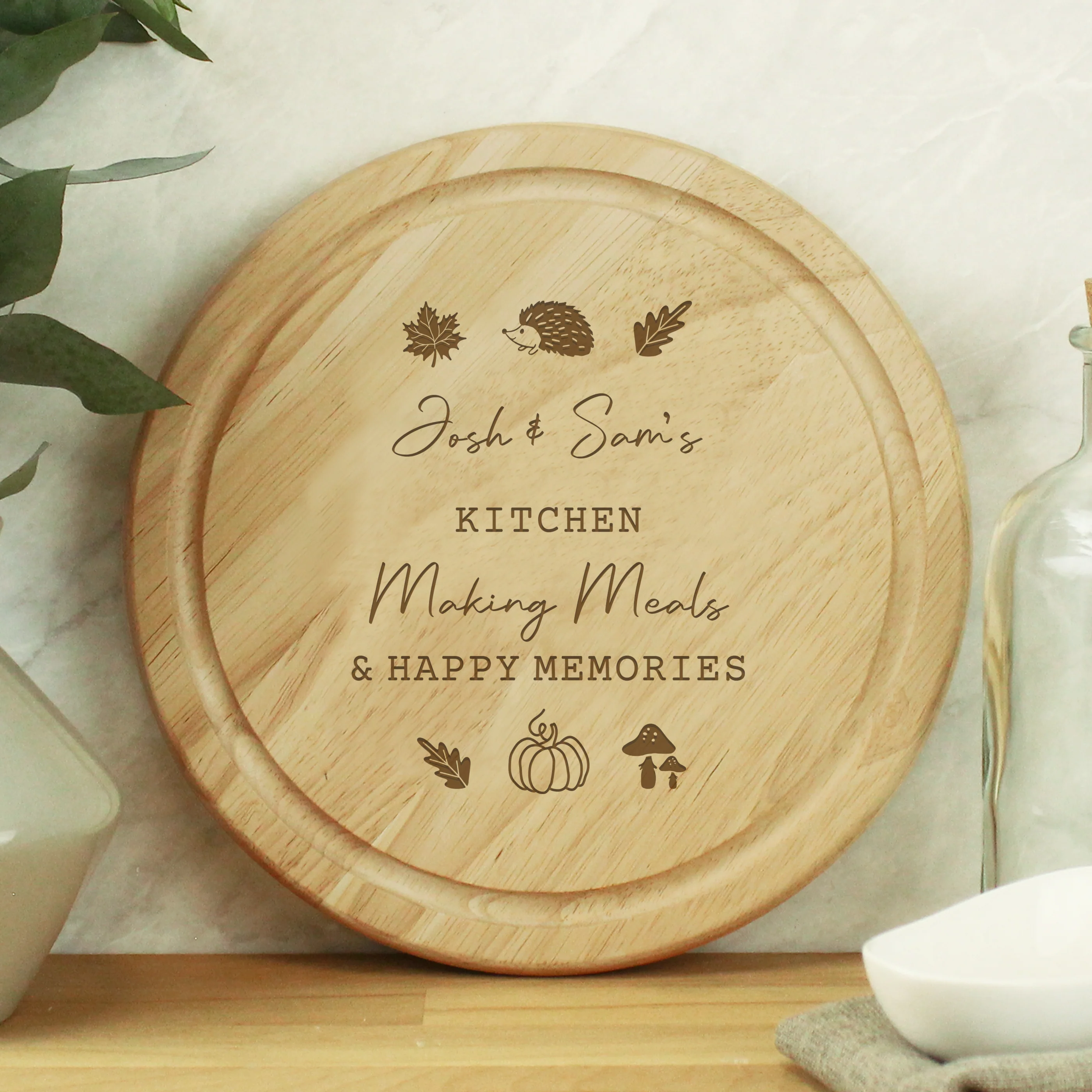 Personalised Autumn Wooden Chopping Board - Image 3