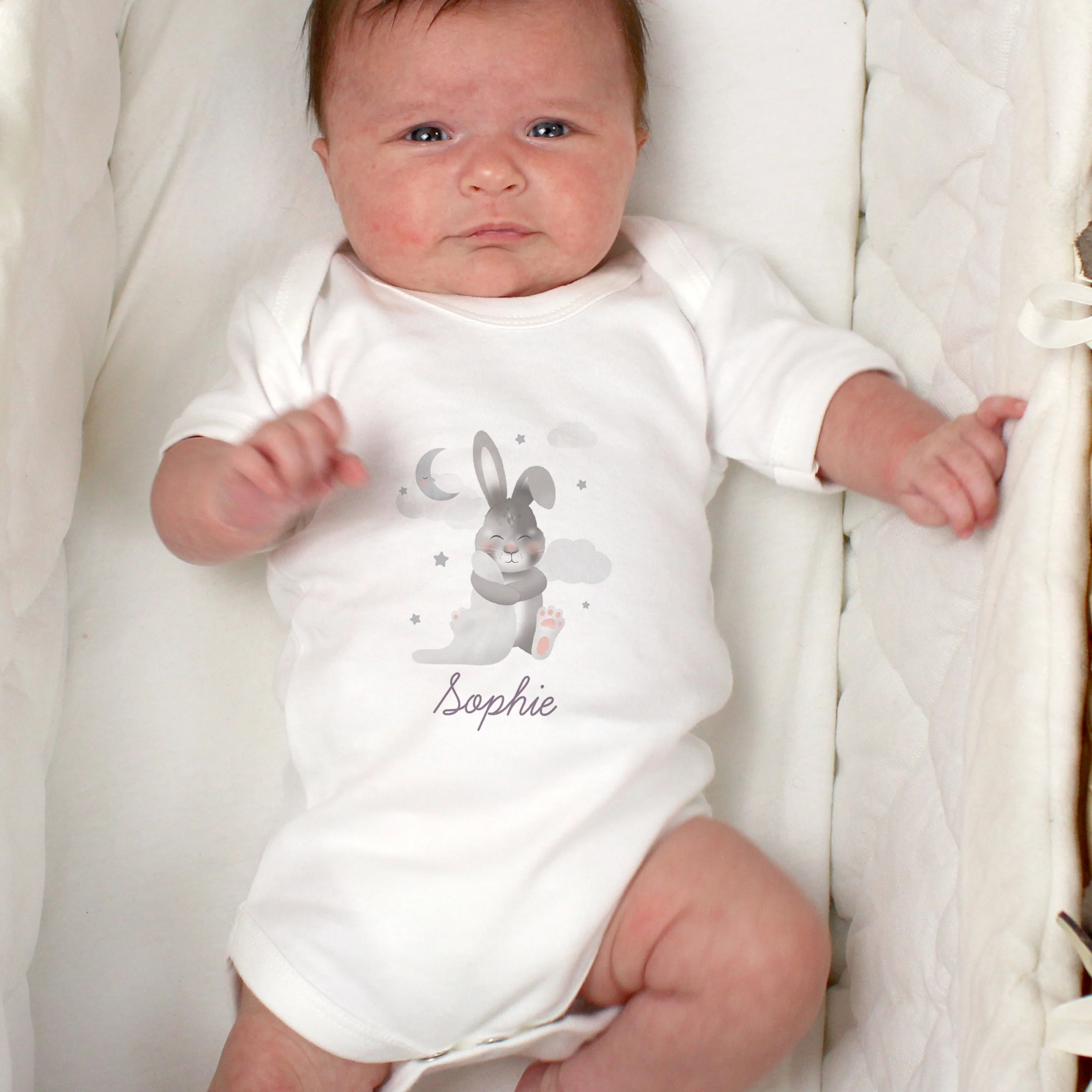 Personalised Baby Bunny 0-3 Months Baby Vest - Image 3
