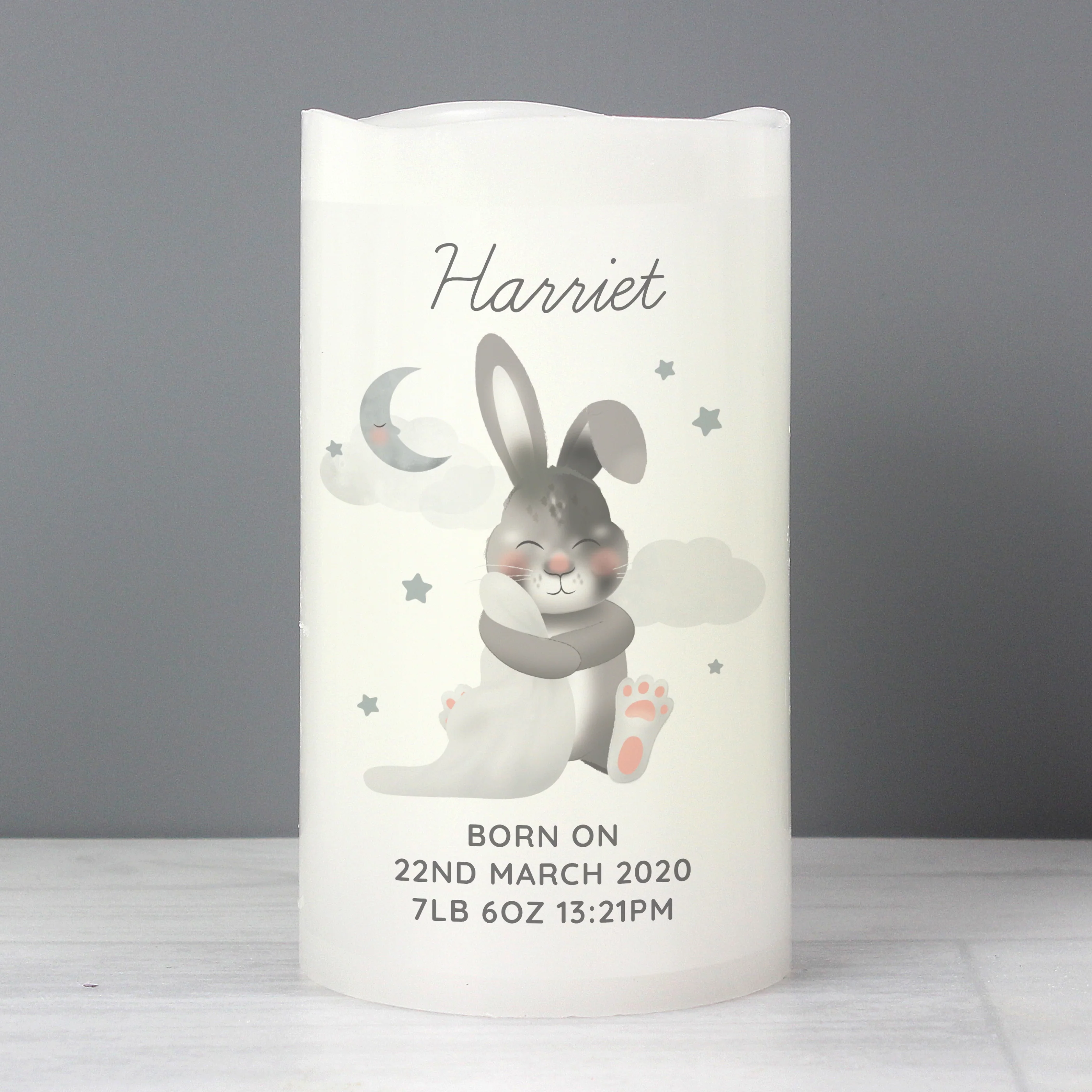 Personalised Baby Bunny LED Candle - Image 3