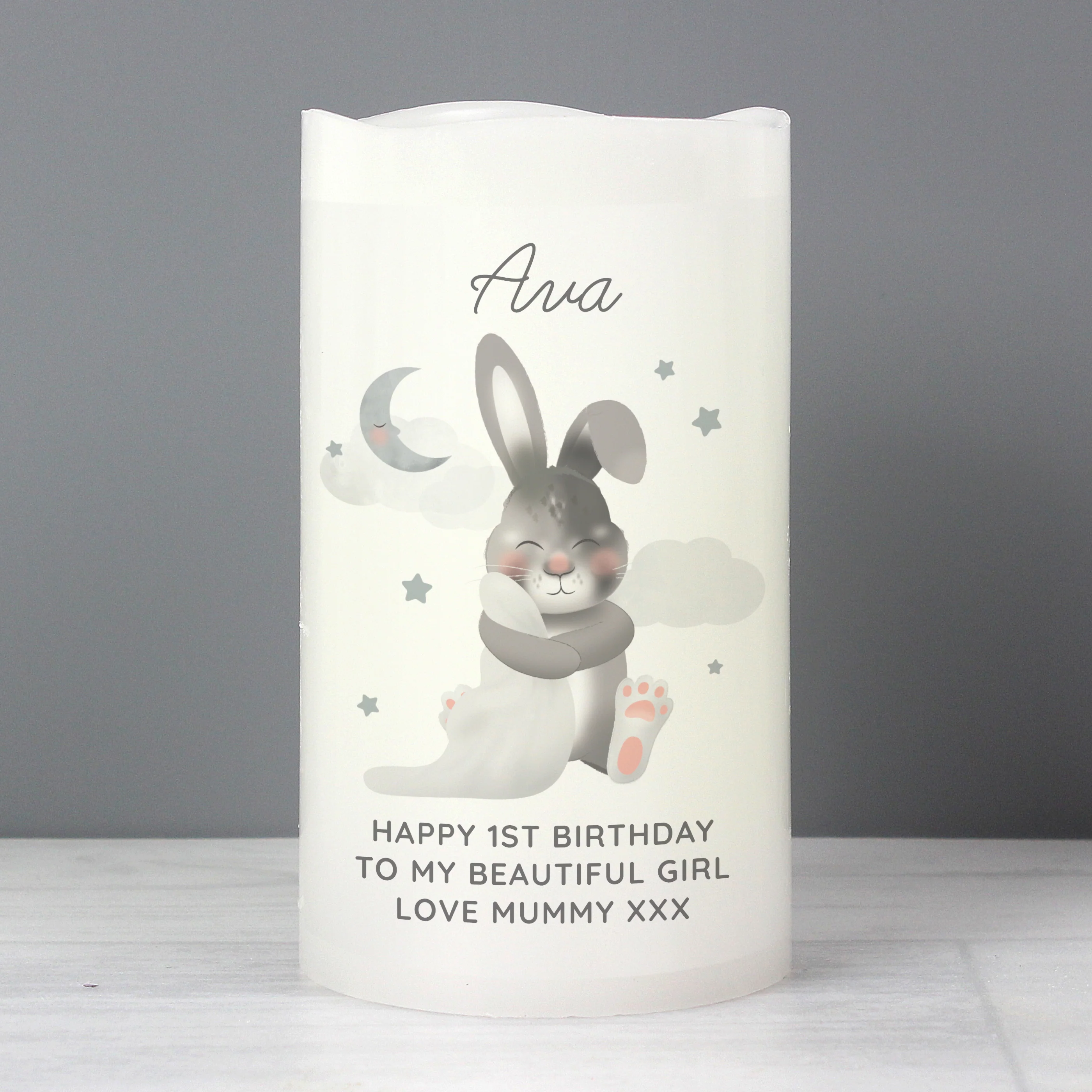Personalised Baby Bunny LED Candle - Image 4