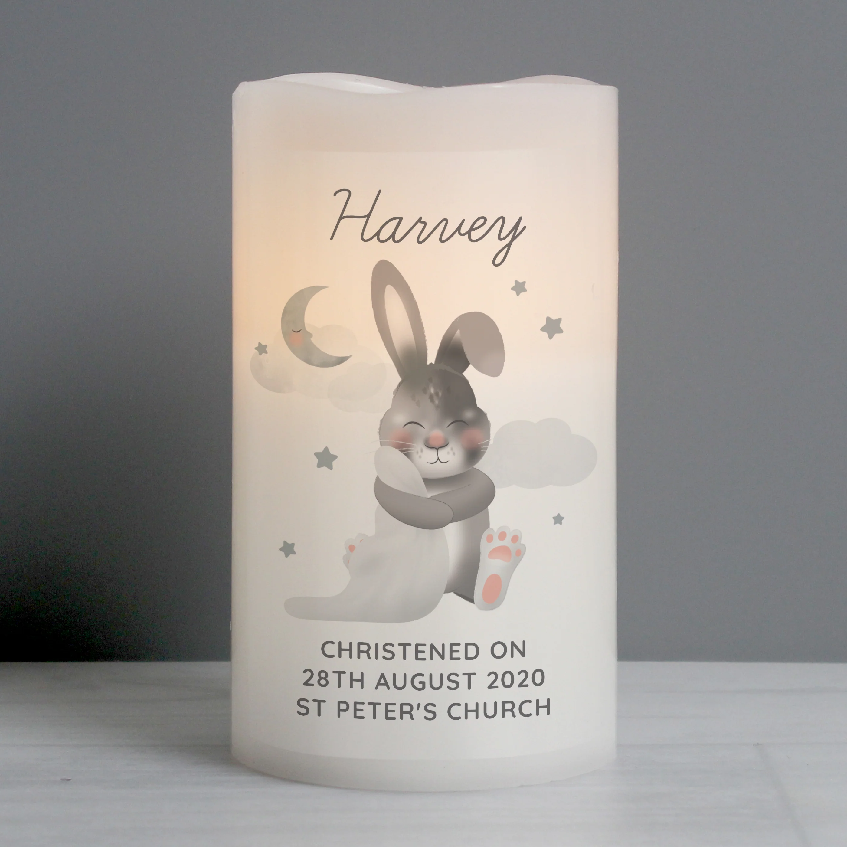 Personalised Baby Bunny LED Candle - Image 5