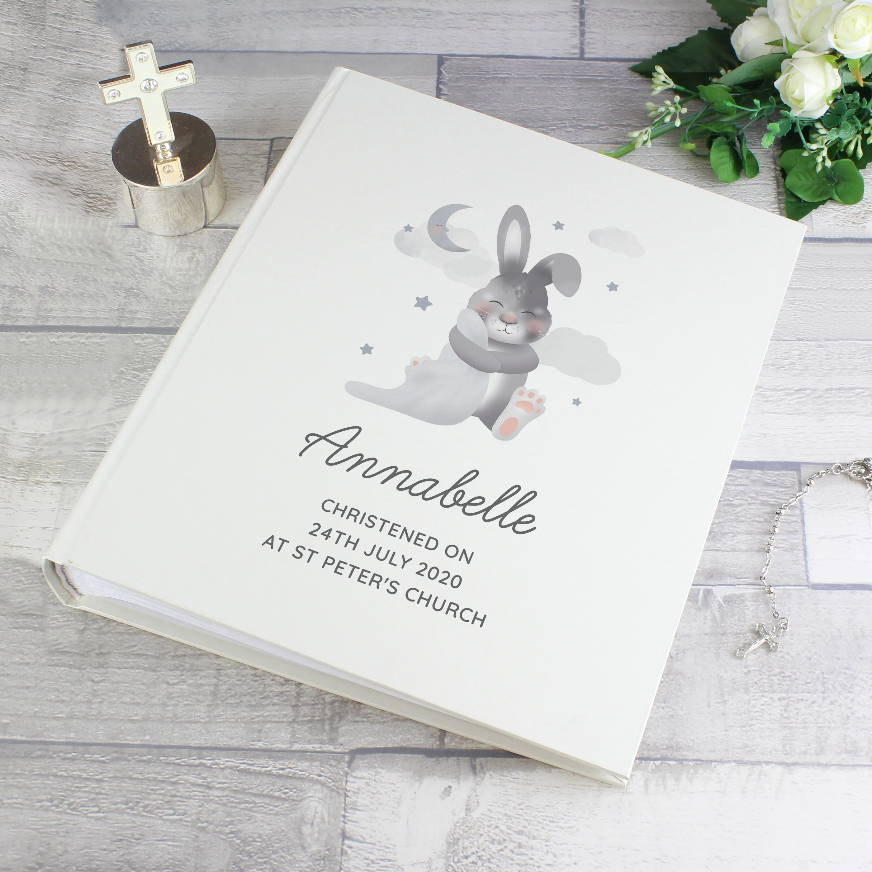 Personalised Baby Bunny Square Photo Album - Image 3