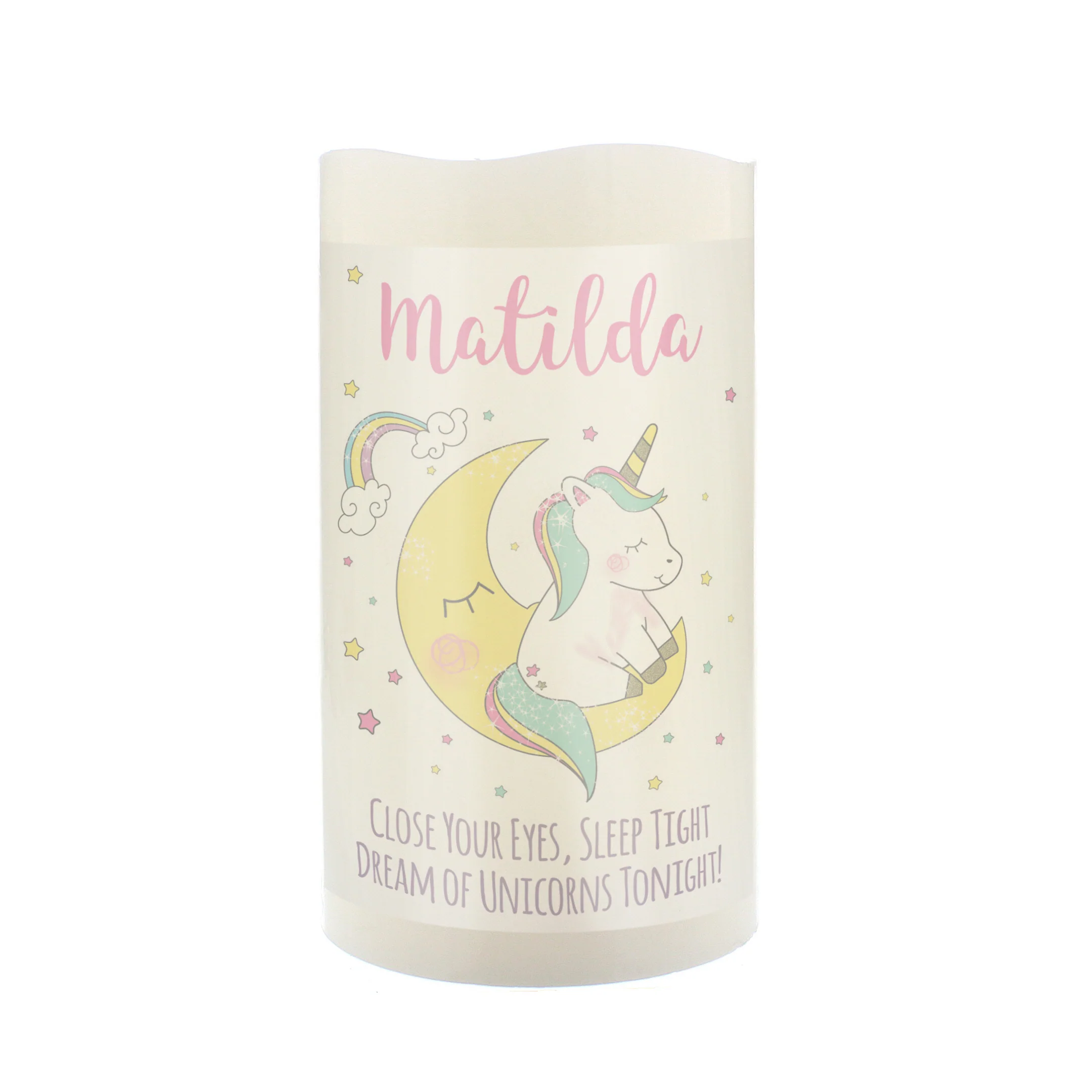 Personalised Baby Unicorn Nightlight LED Candle - Image 6