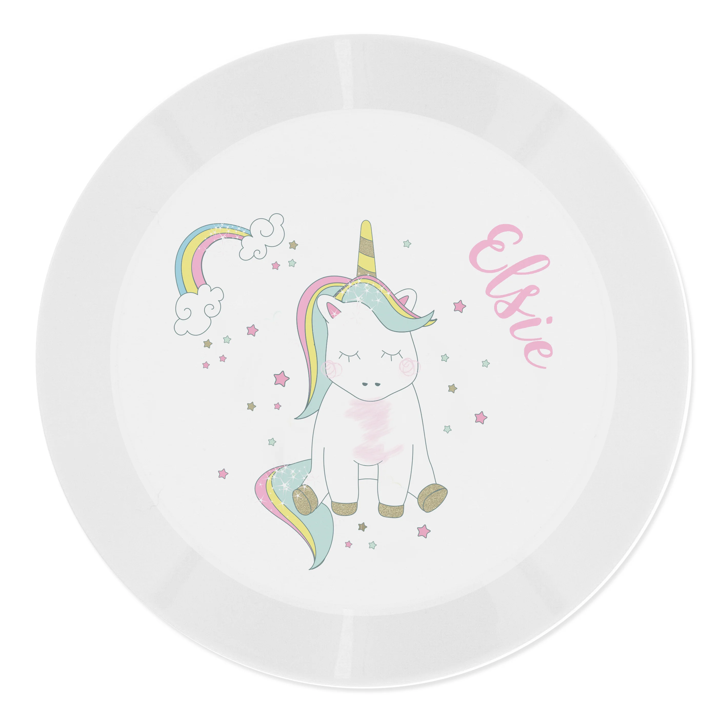 Personalised Baby Unicorn Plastic Plate - Image 2