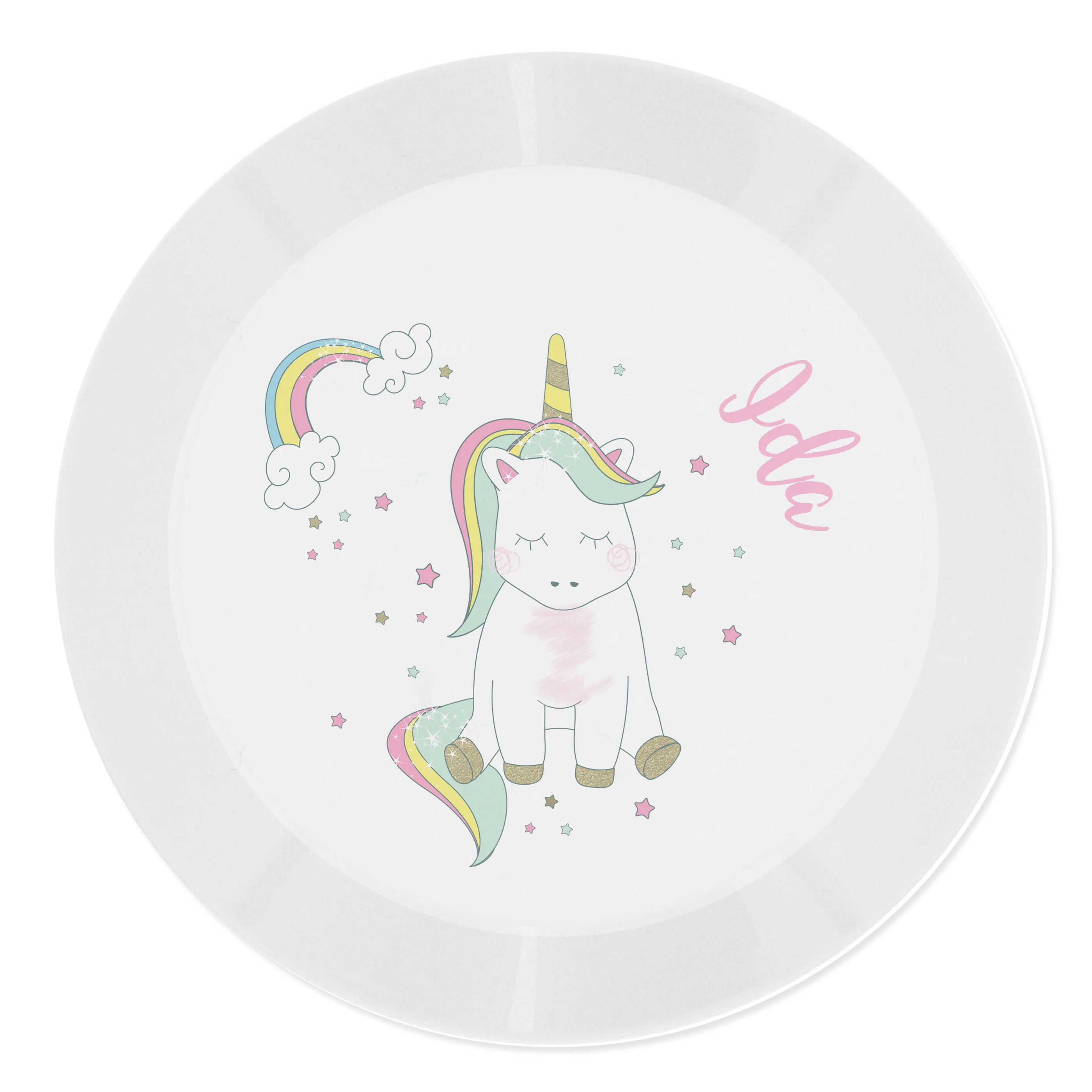 Personalised Baby Unicorn Plastic Plate - Image 6