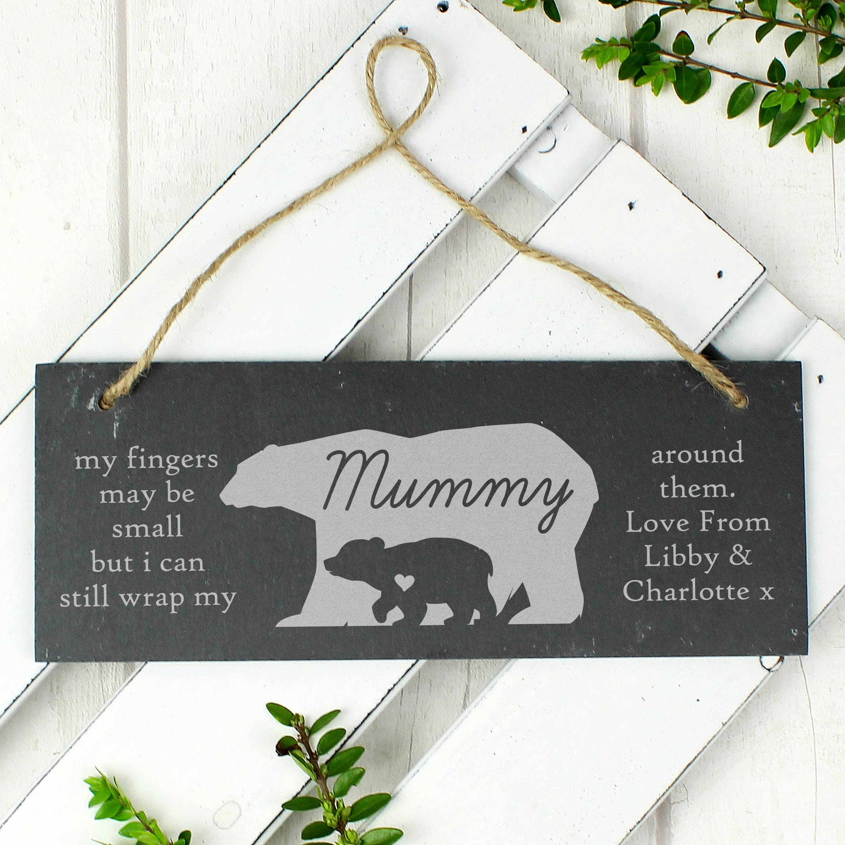 Personalised Bear Slate Door Plaque - Image 3