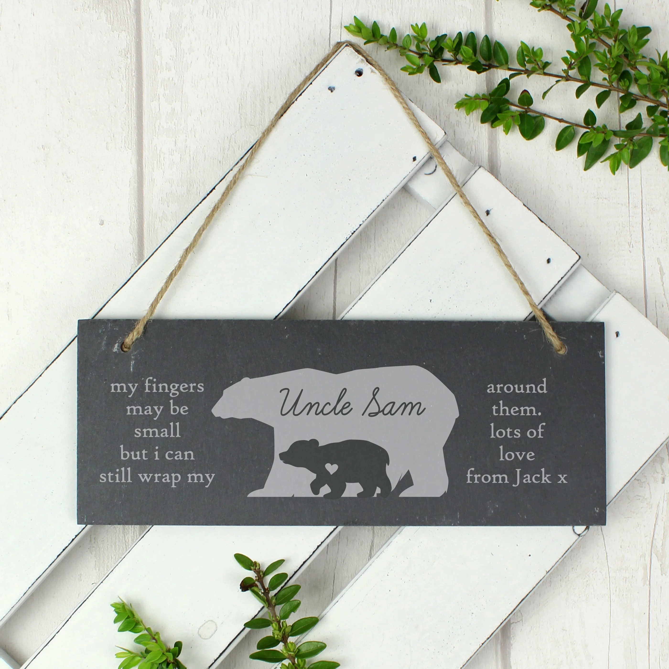 Personalised Bear Slate Door Plaque - Image 4