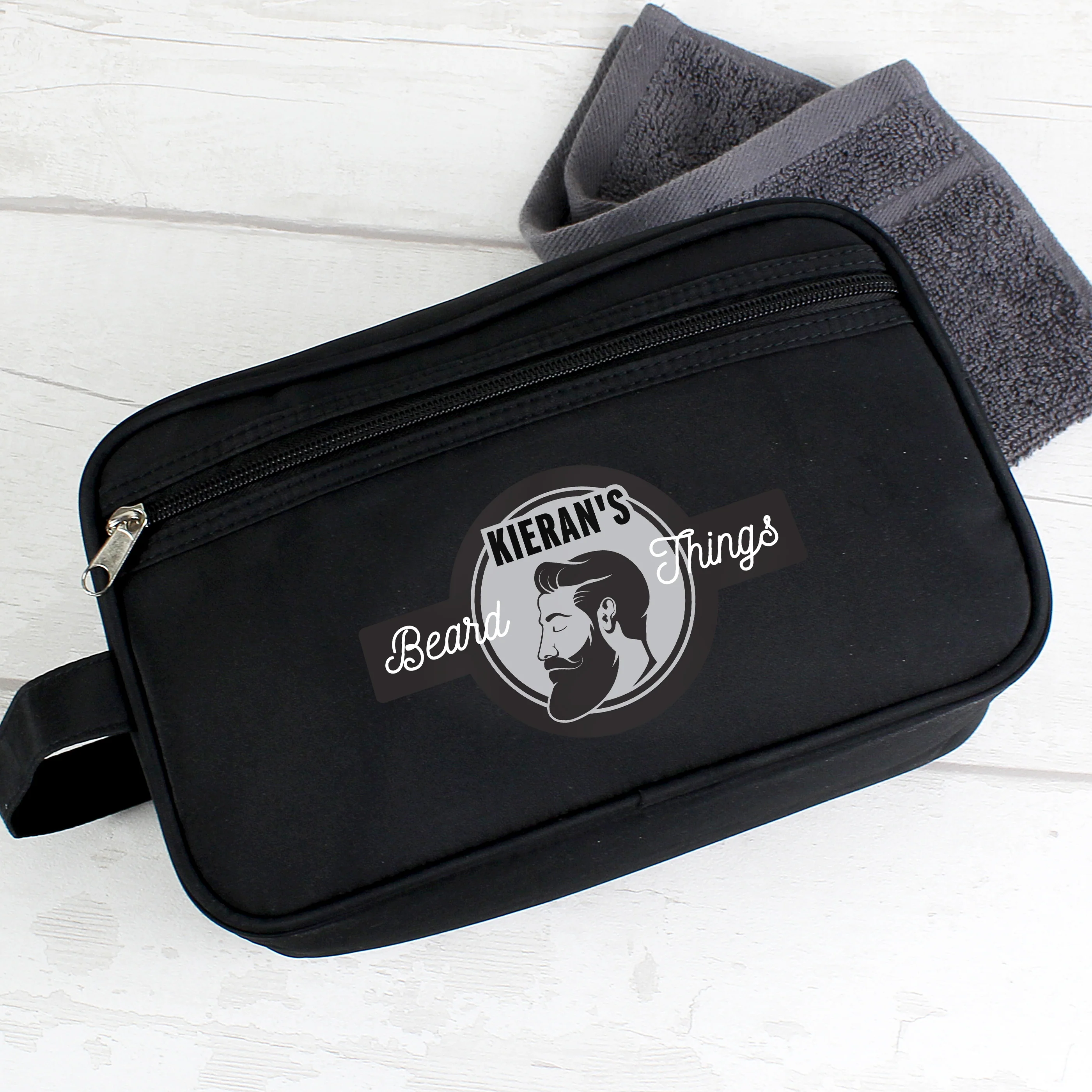 Personalised Beard Things Black Toiletry Bag - Image 5