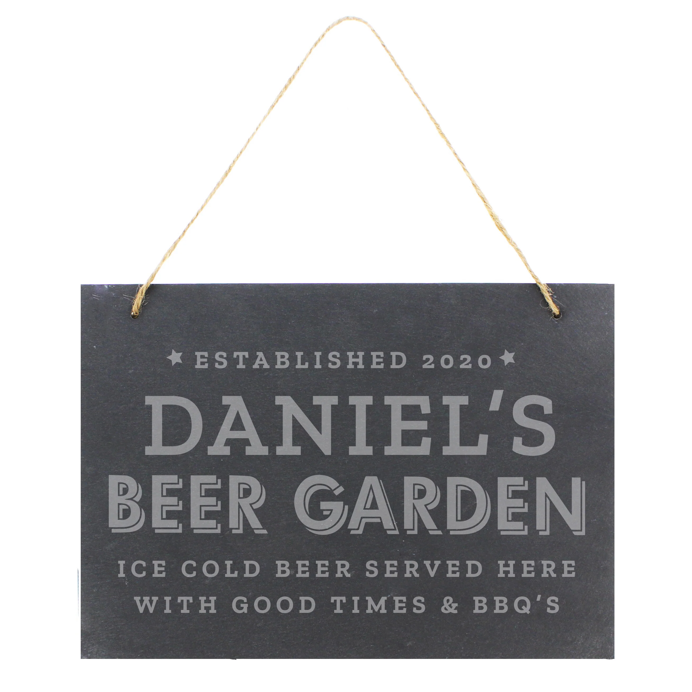 Personalised Beer Garden Hanging Large Slate Sign - Image 2