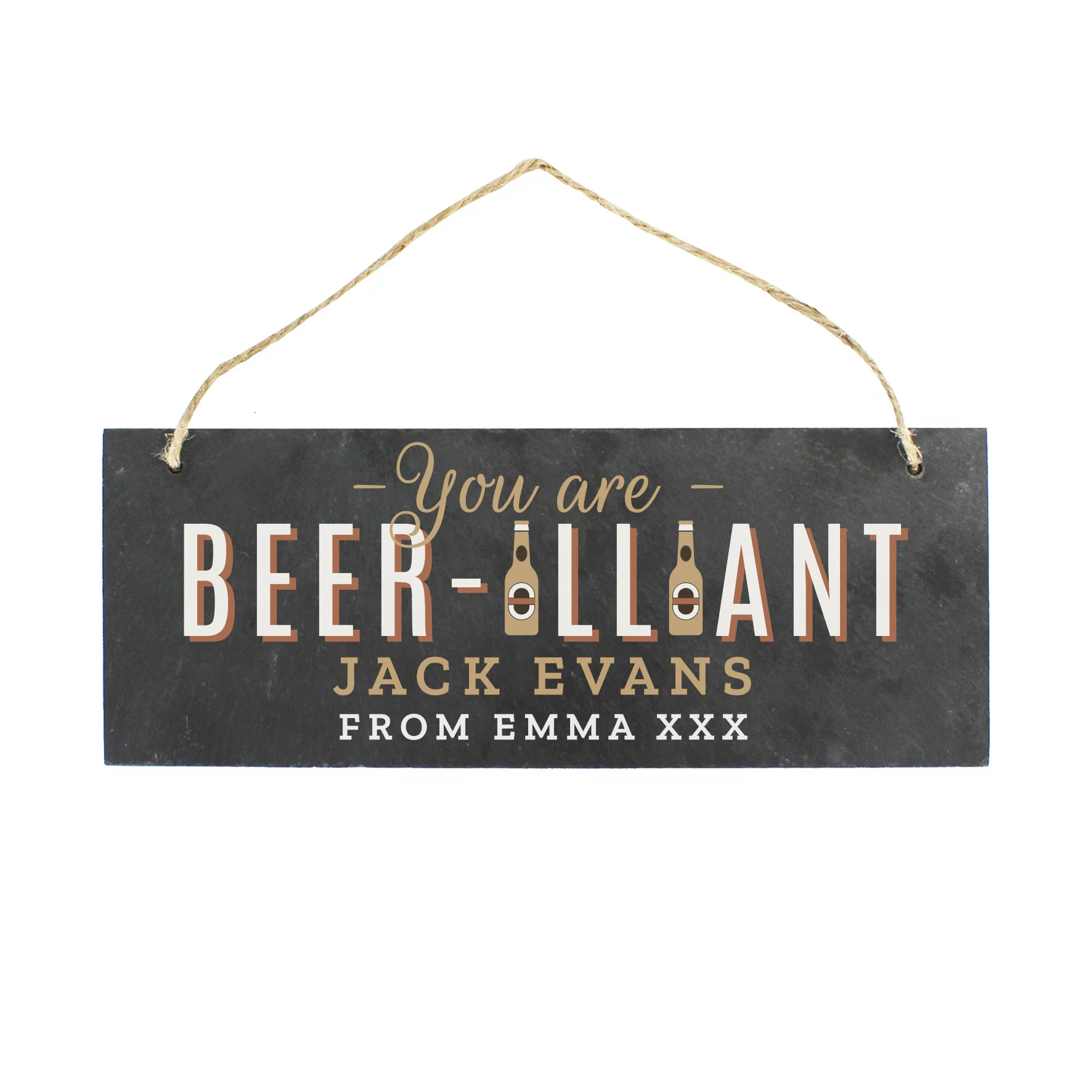 Personalised Beer-illiant Hanging Slate Sign - Image 2