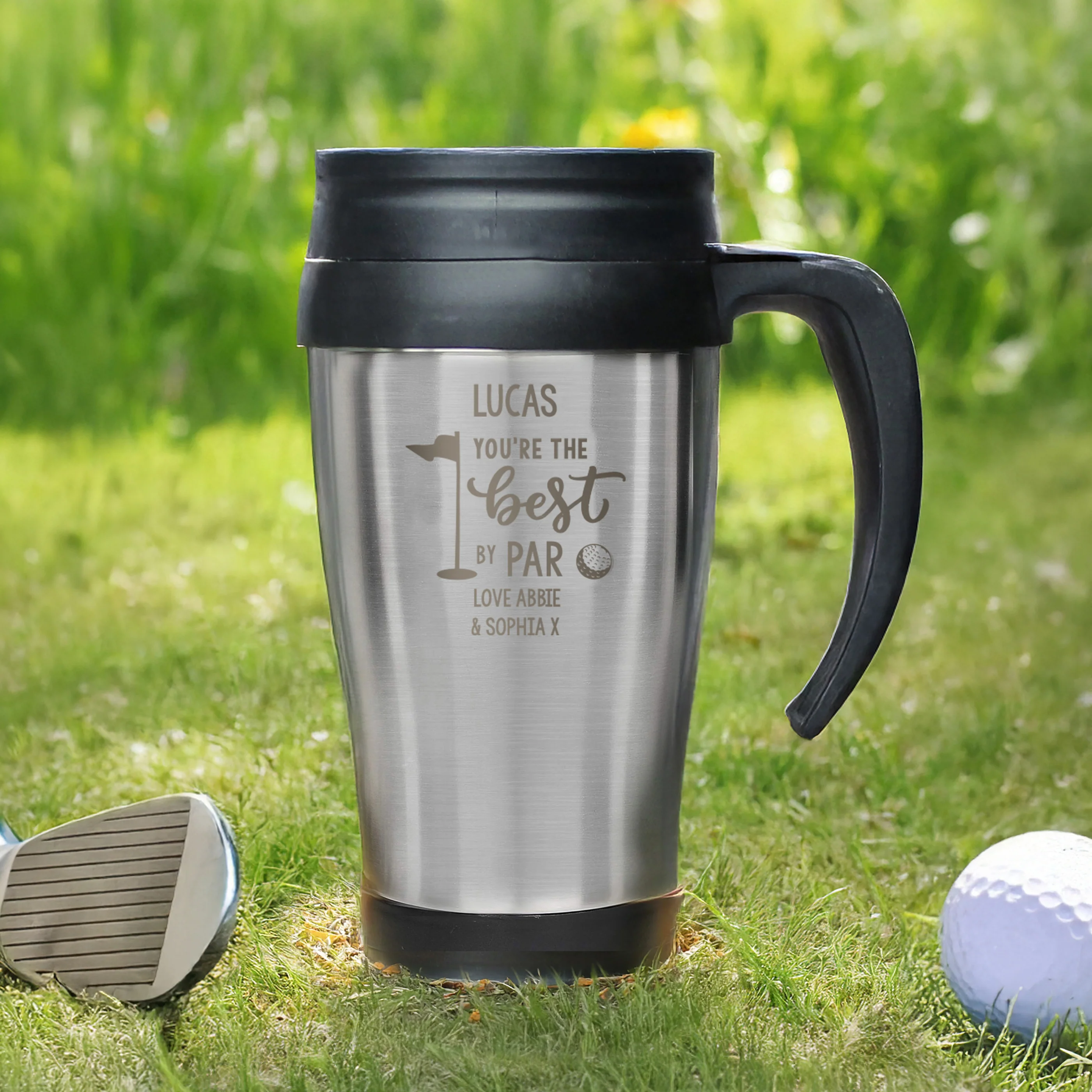 Personalised Best By Par Travel Mug - Image 3