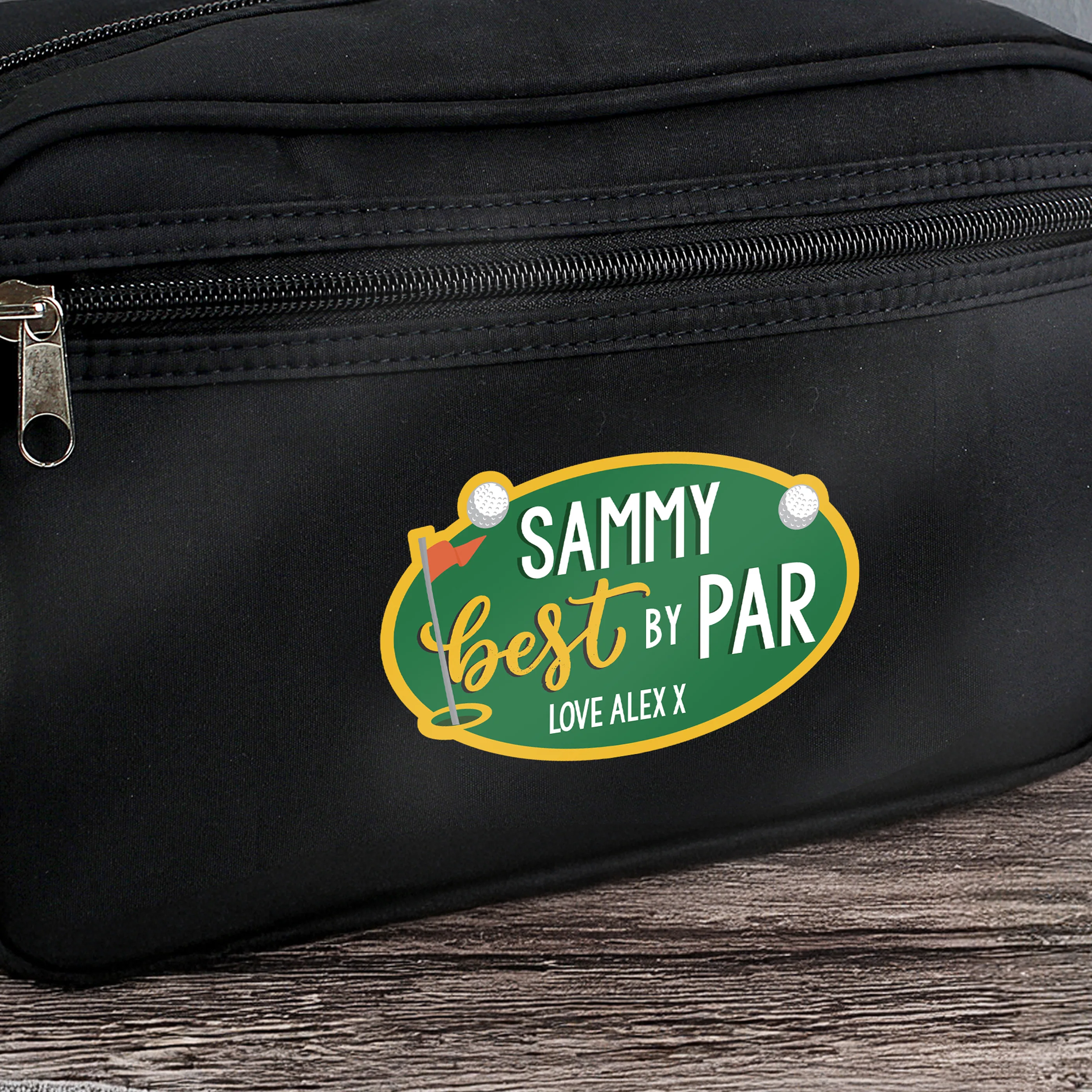 Personalised Best By Par Wash Bag - Image 3