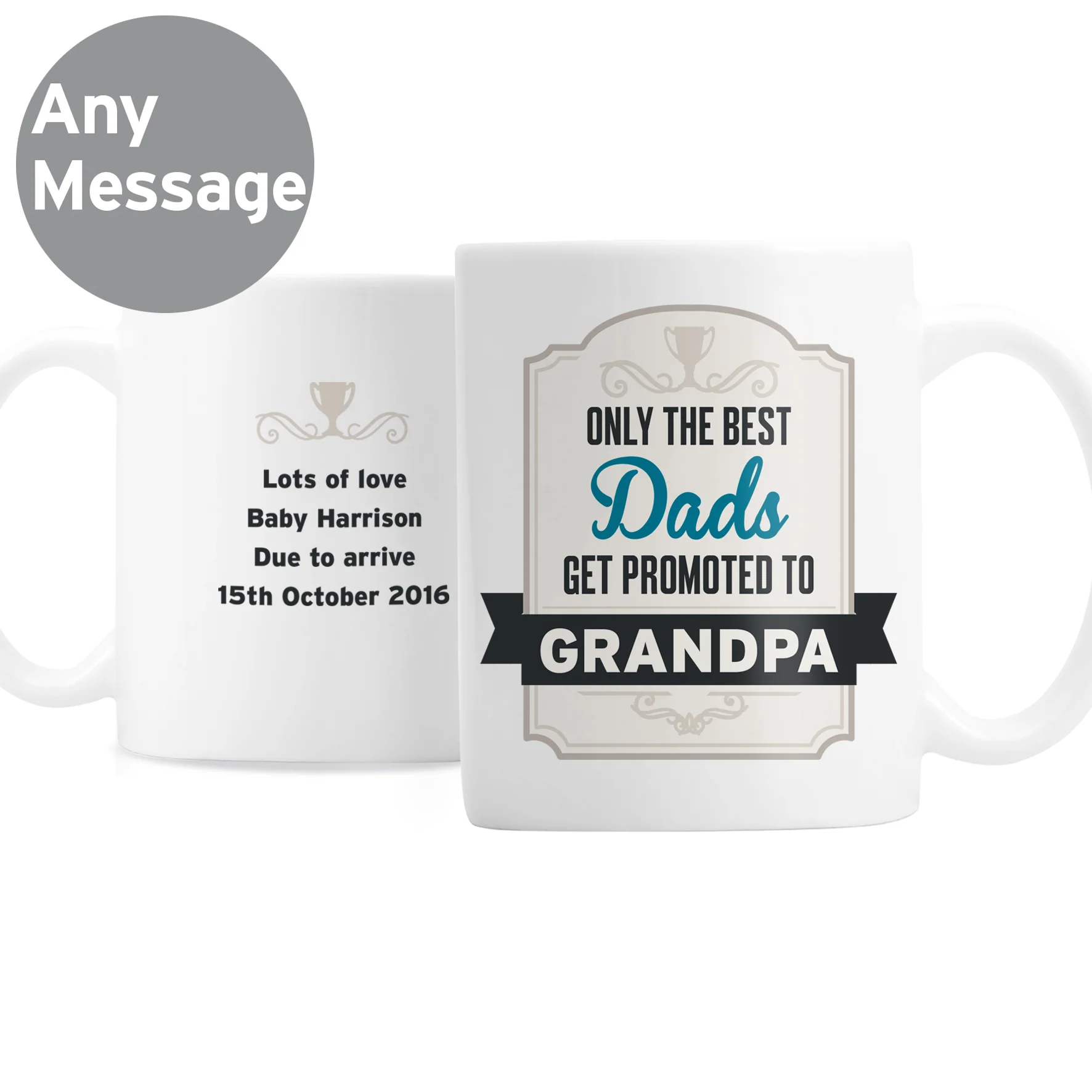 Personalised Best Dads Get Promoted to Mug - Image 3