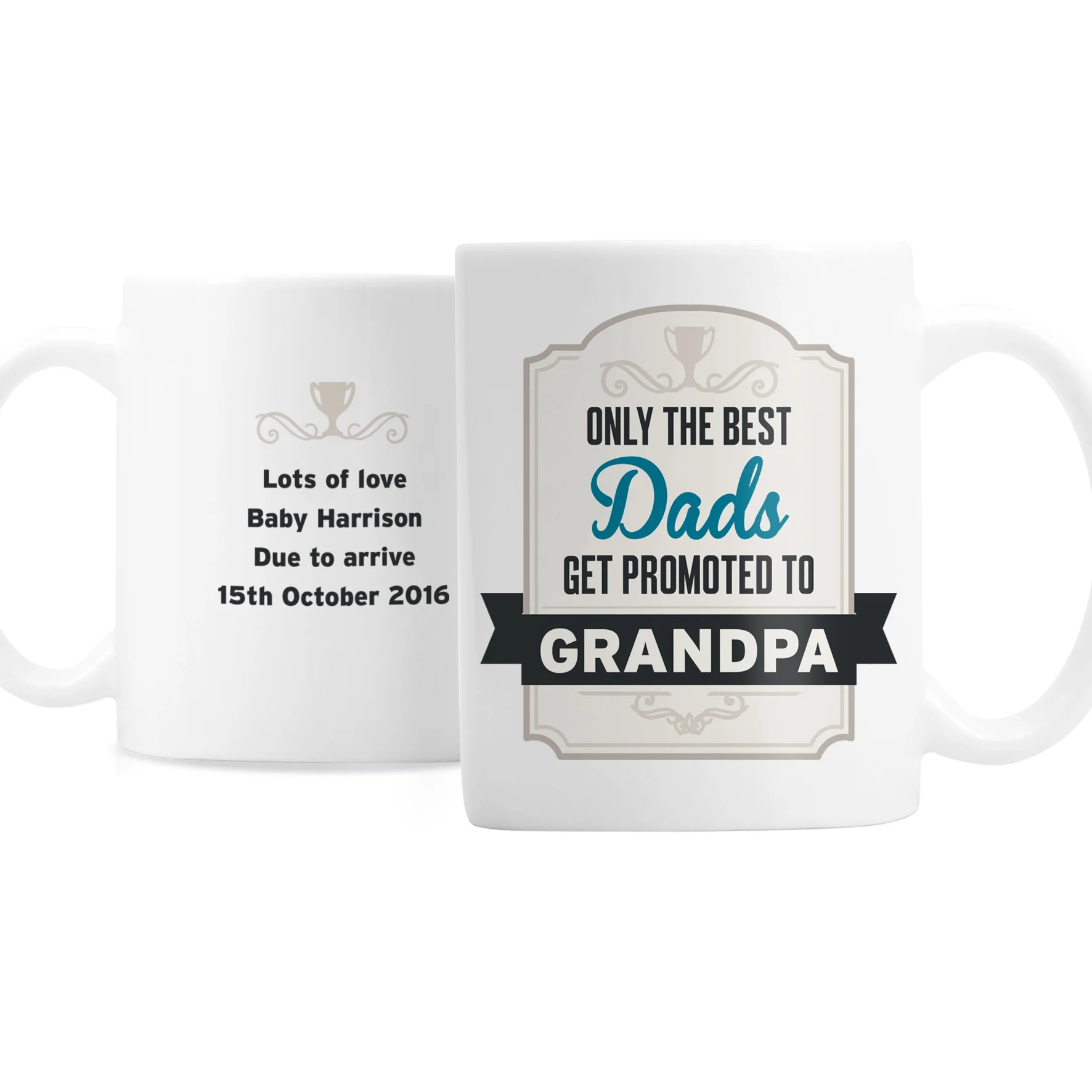 Personalised Best Dads Get Promoted to Mug - Image 4