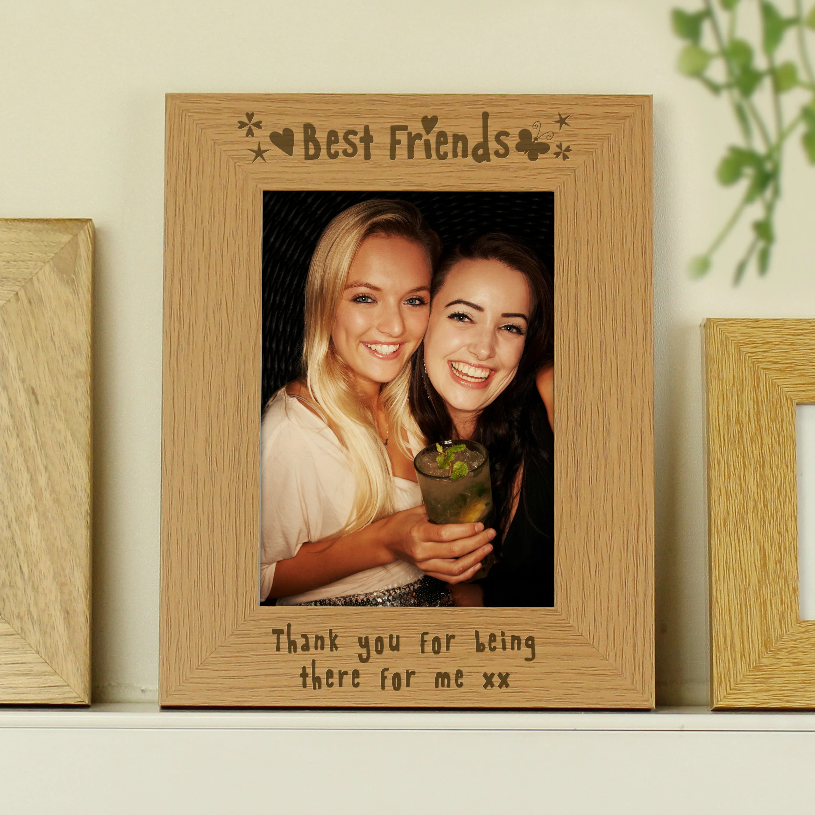 Personalised Best Friends 5x7 Oak Finish Photo Frame - Image 2