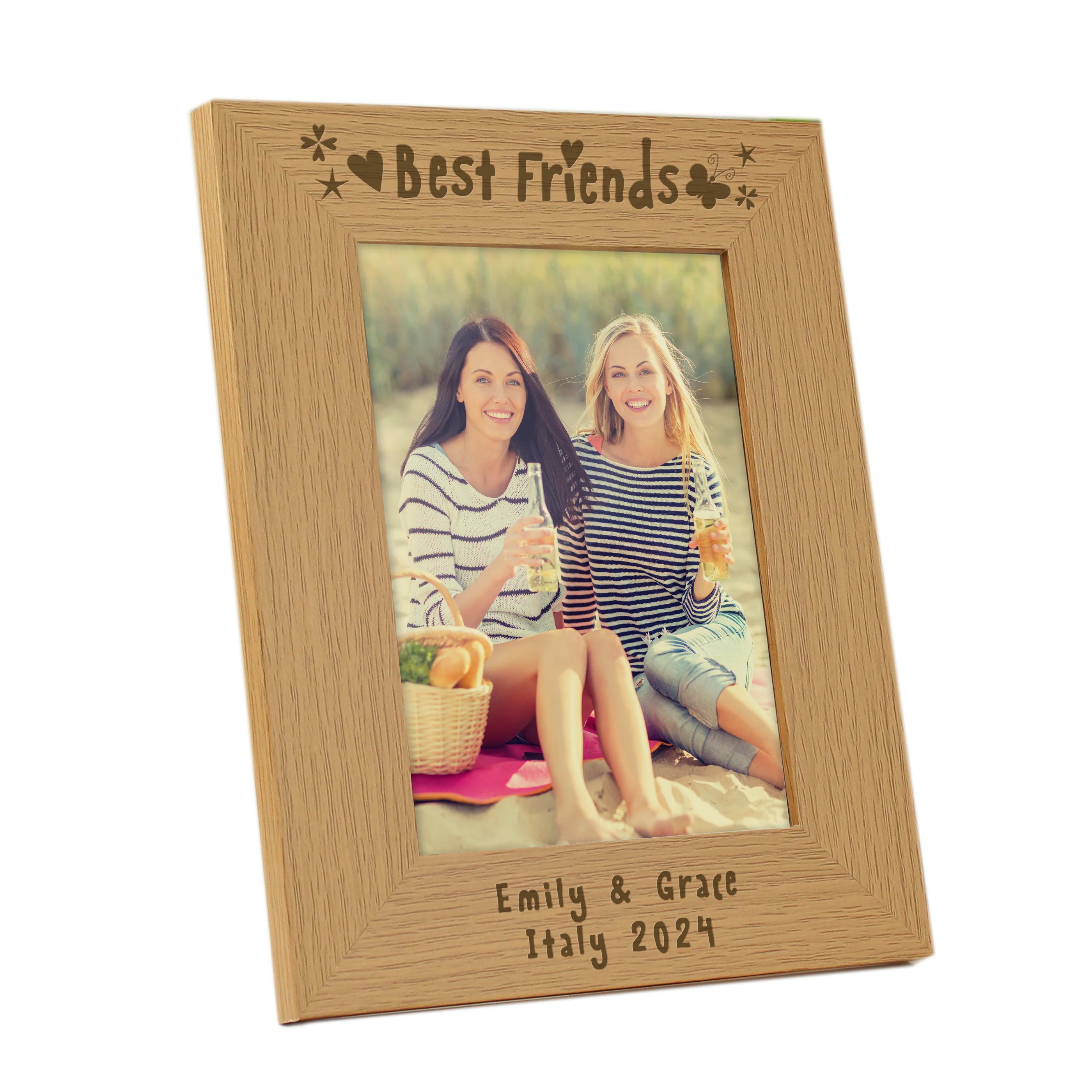 Personalised Best Friends 5x7 Oak Finish Photo Frame - Image 4