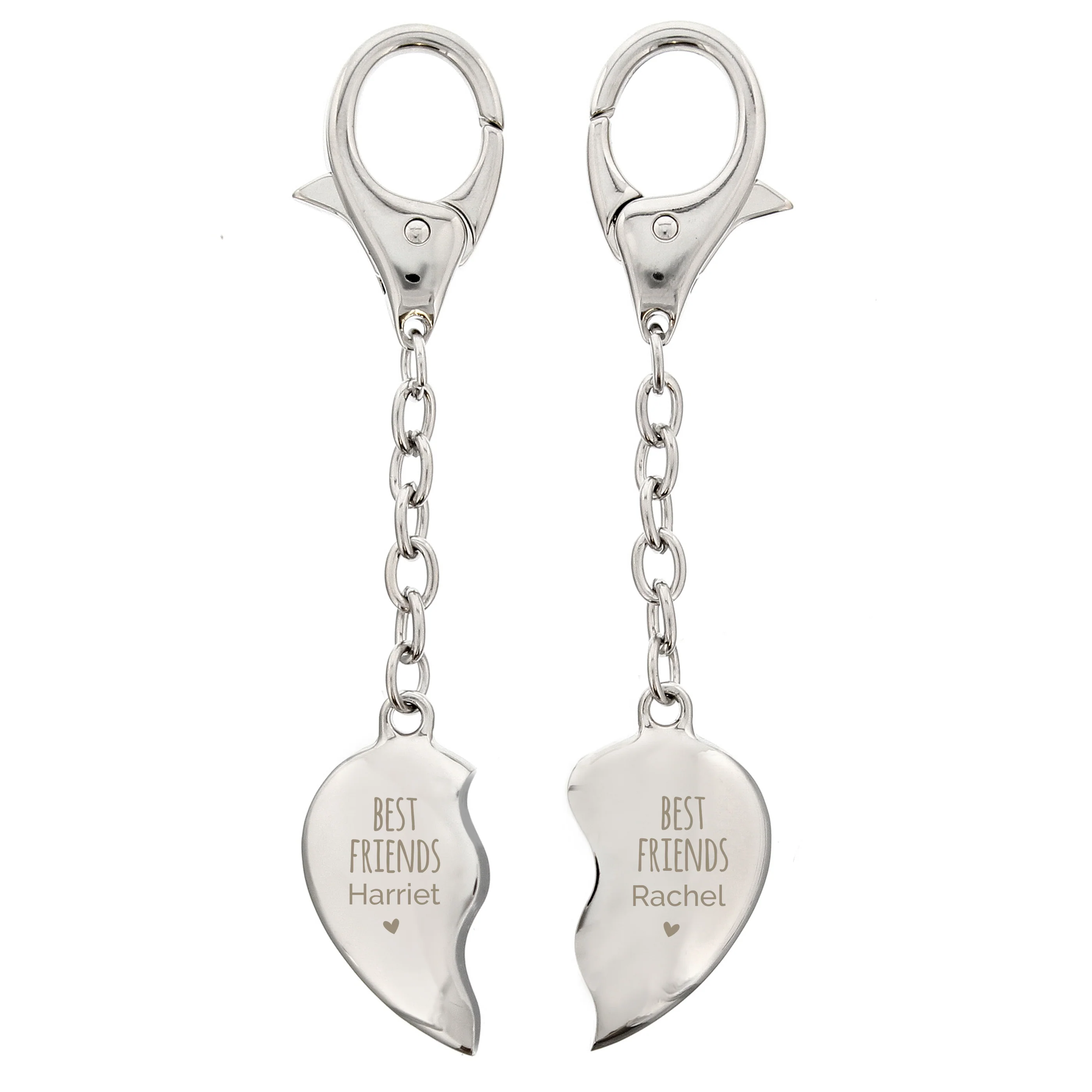 Personalised Best Friends Two Hearts Keyring - Image 4