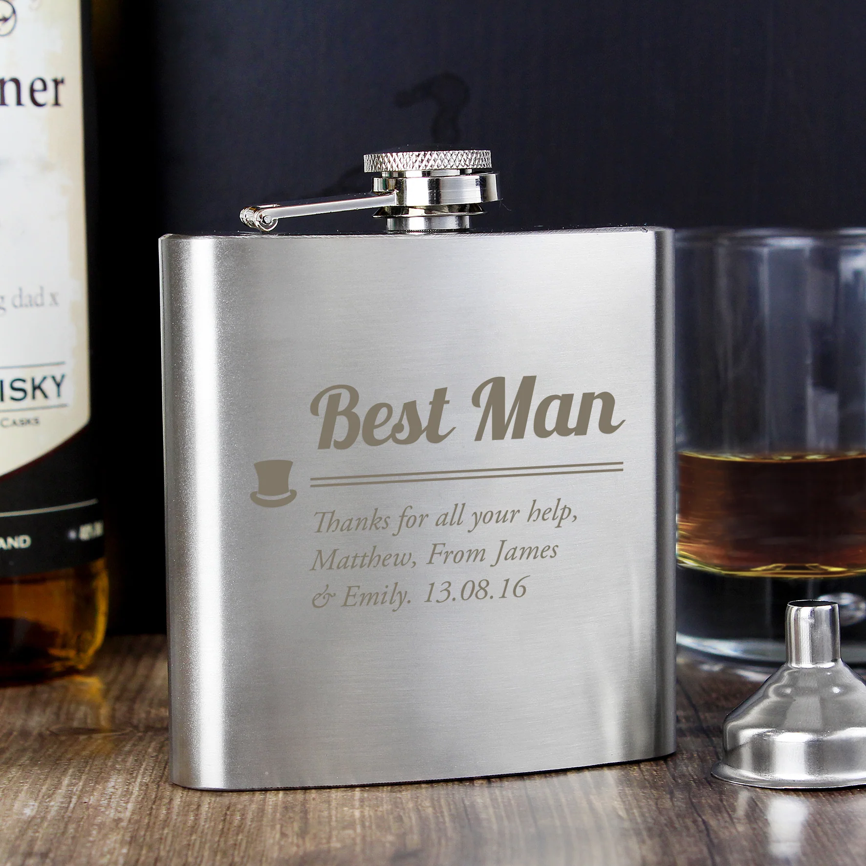 Personalised Best Man Hip Flask - Image 3