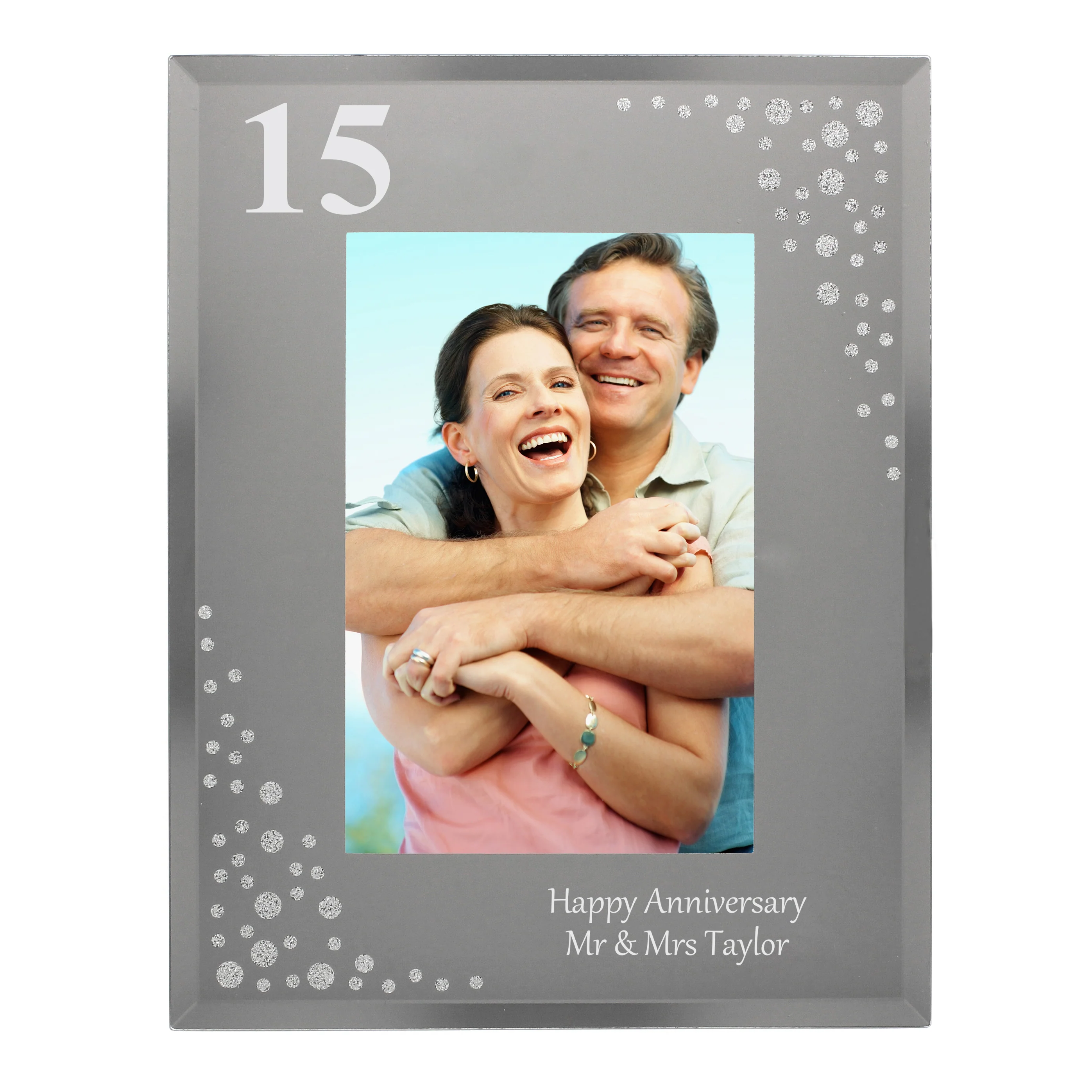 Personalised Big Age 6x4 Diamante Glass Photo Frame - Image 2