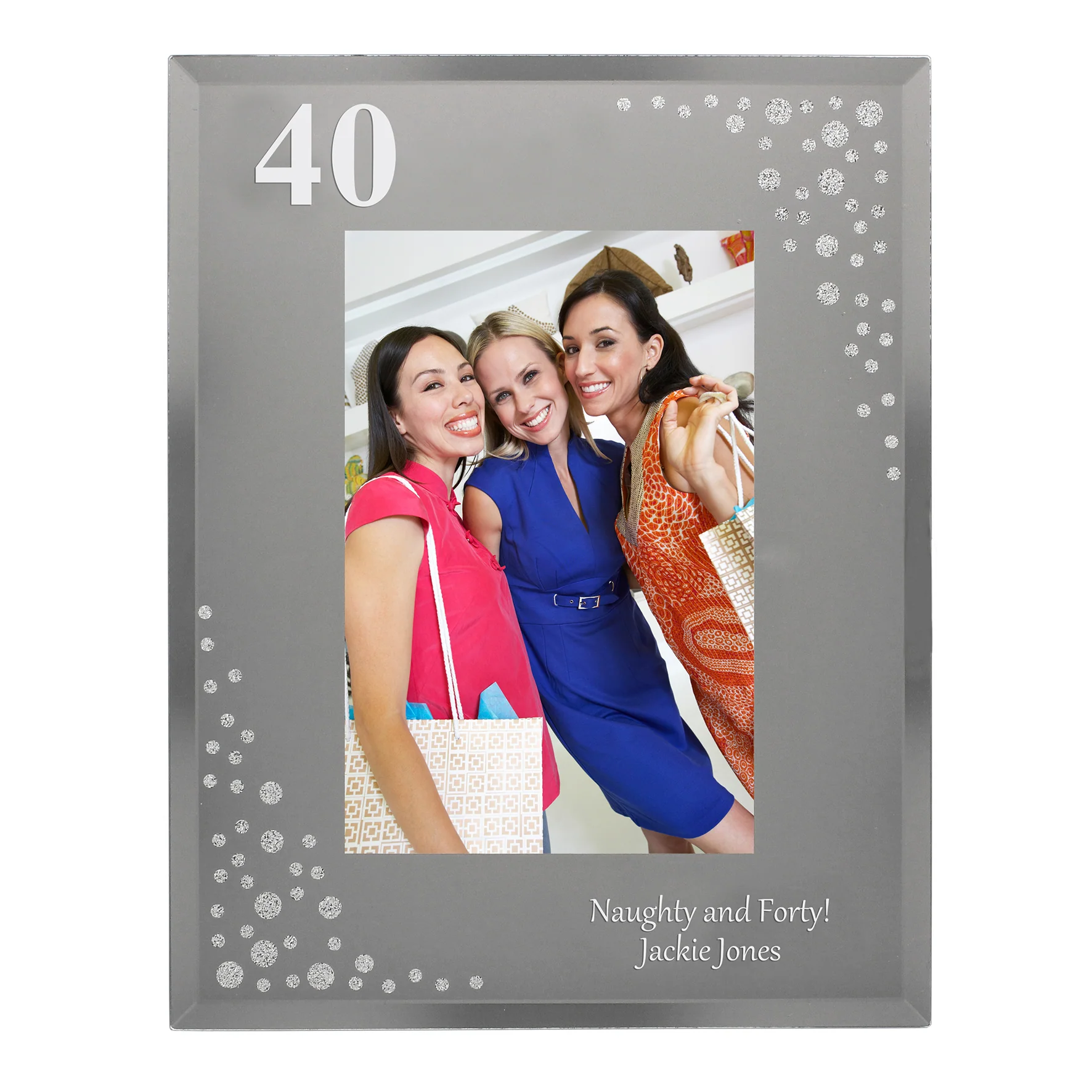Personalised Big Age 6x4 Diamante Glass Photo Frame - Image 5