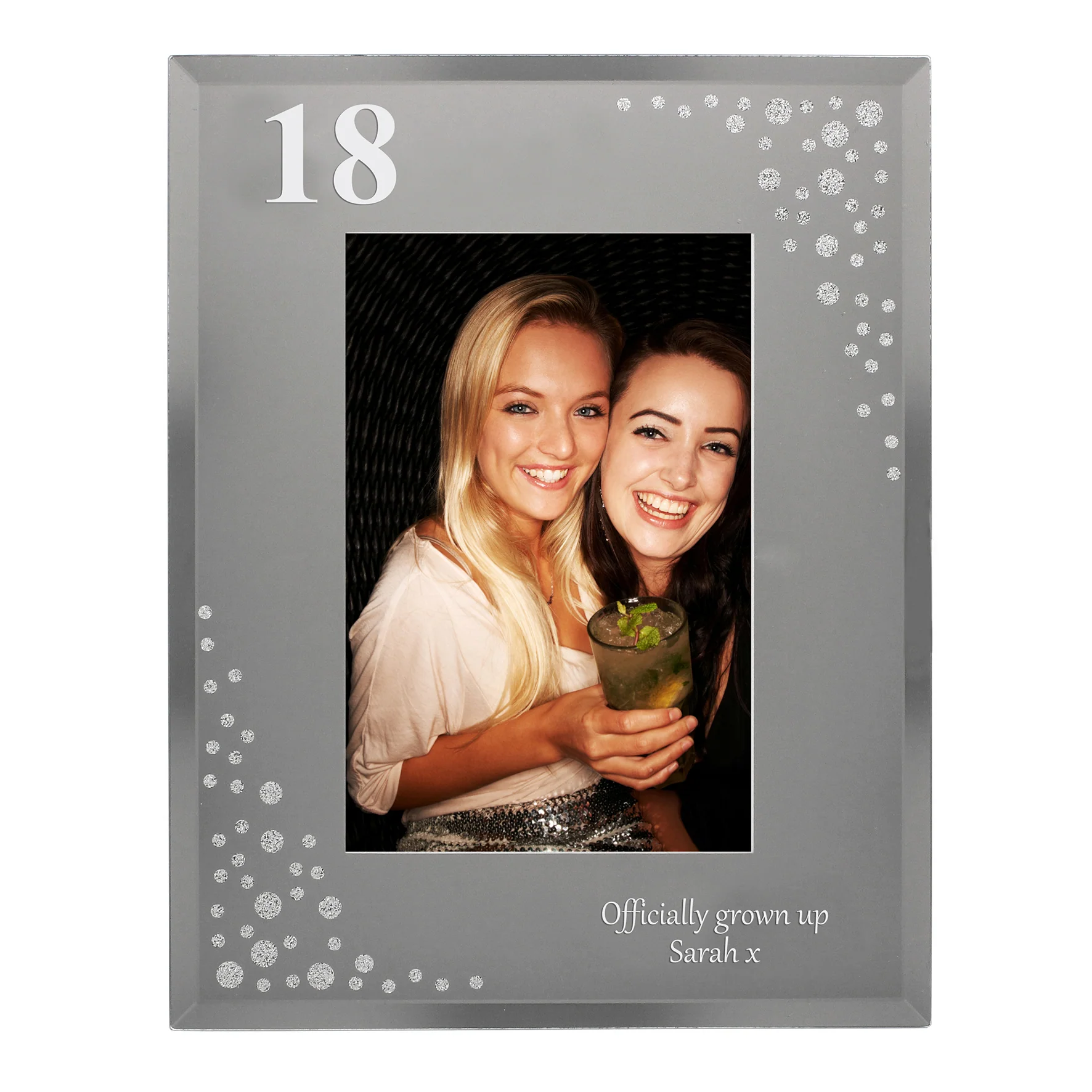 Personalised Big Age 6x4 Diamante Glass Photo Frame - Image 6