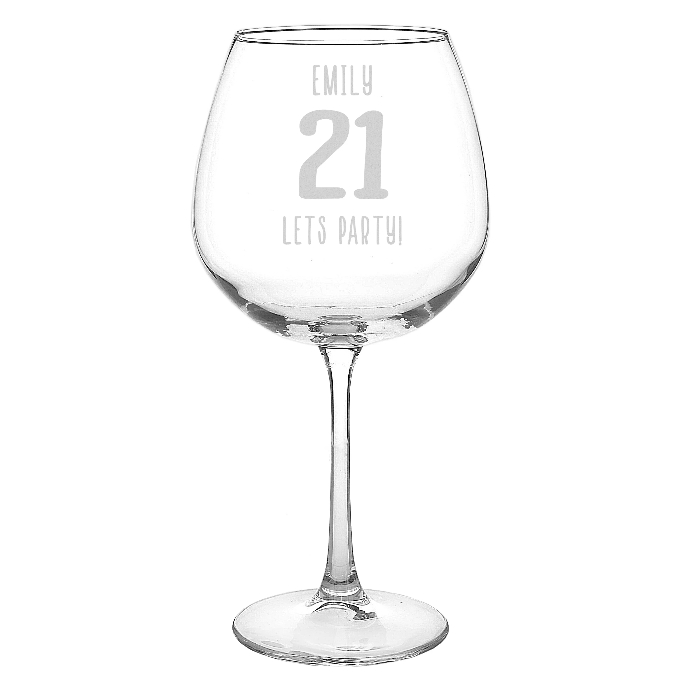 Personalised Big Age Bottle of Wine Glass - Image 2