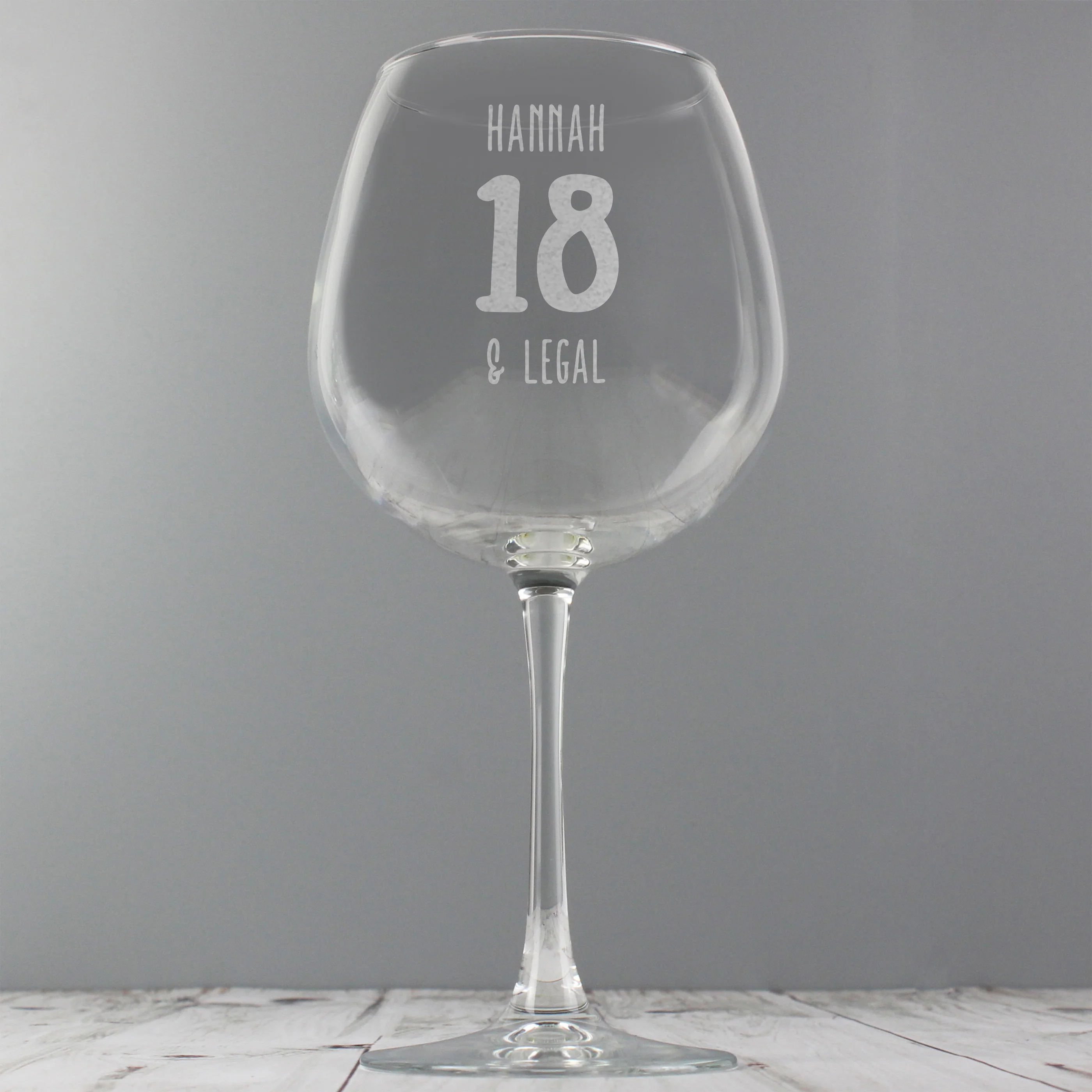 Personalised Big Age Bottle of Wine Glass - Image 4