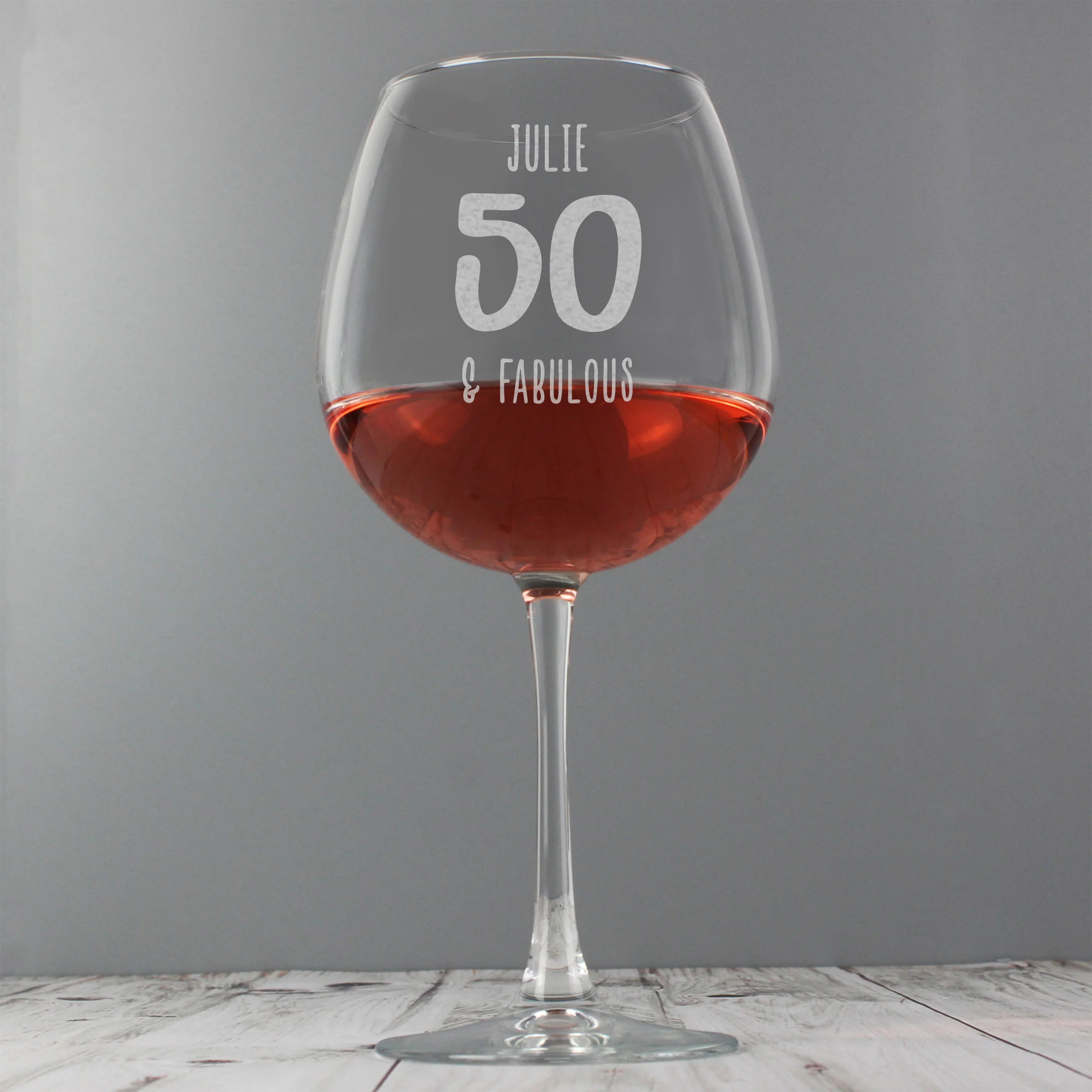 Personalised Big Age Bottle of Wine Glass - Image 5