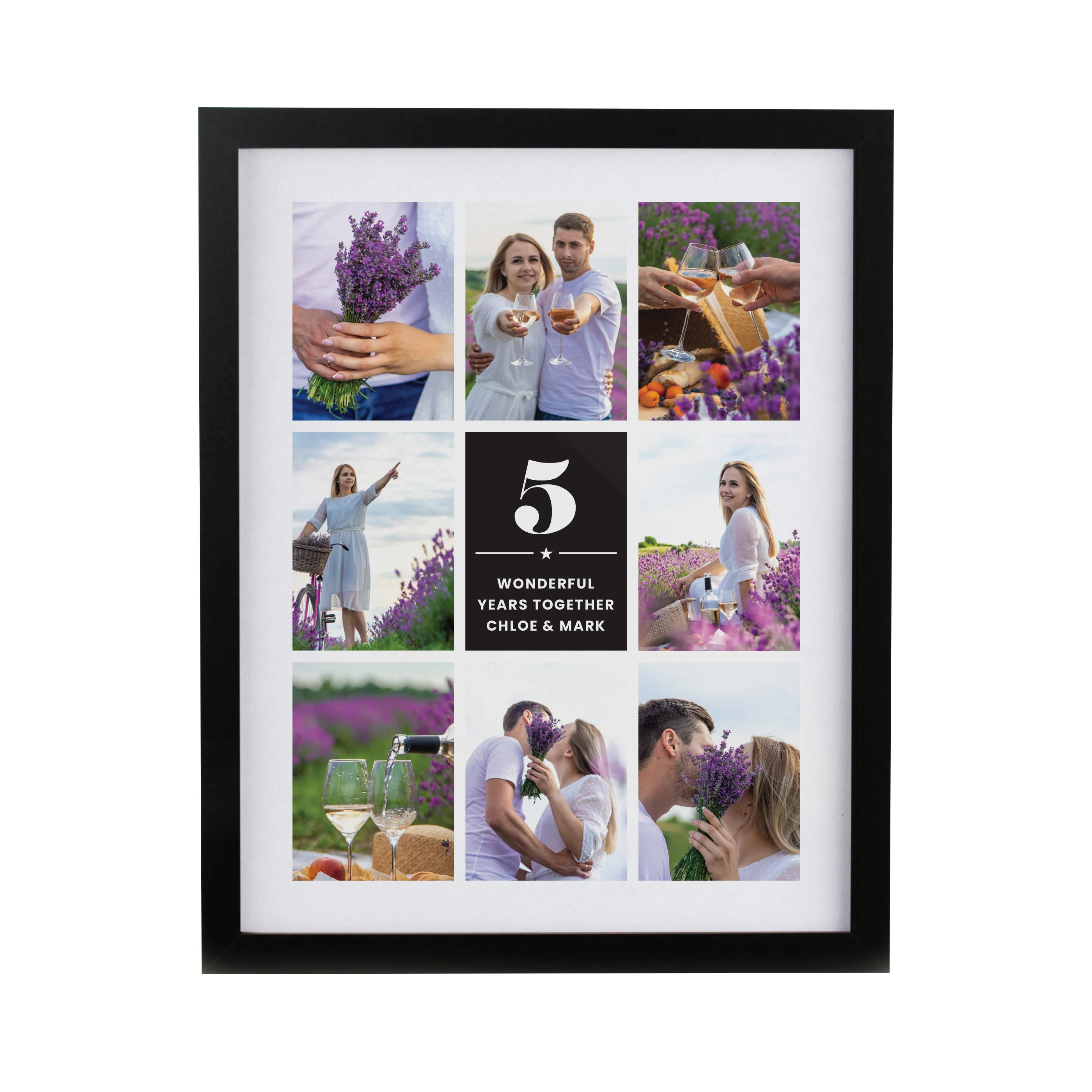 Personalised Big Number Multi Photo Upload Black Poster Frame - Image 4