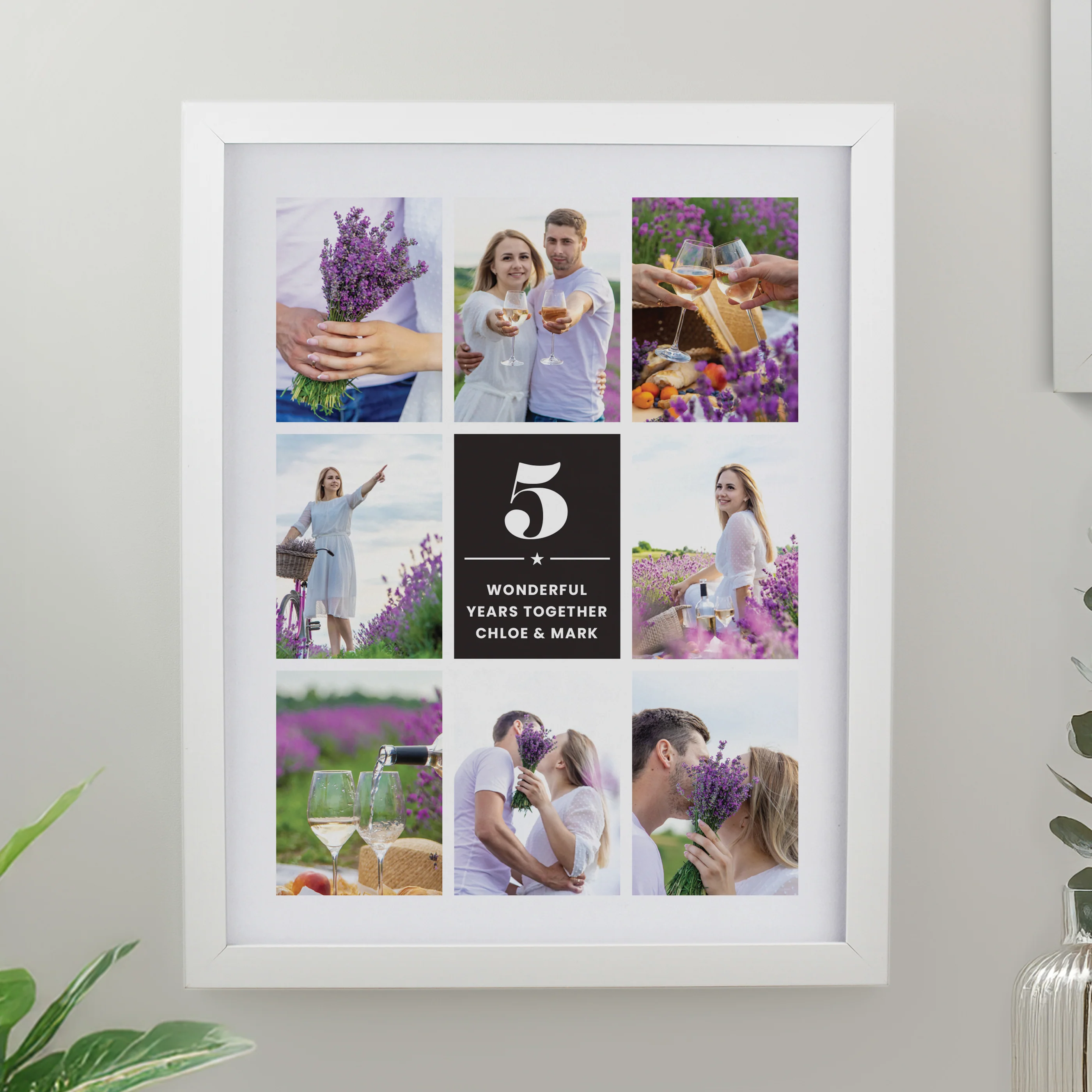 Personalised Big Number Multi Photo Upload White Poster Frame - Image 3
