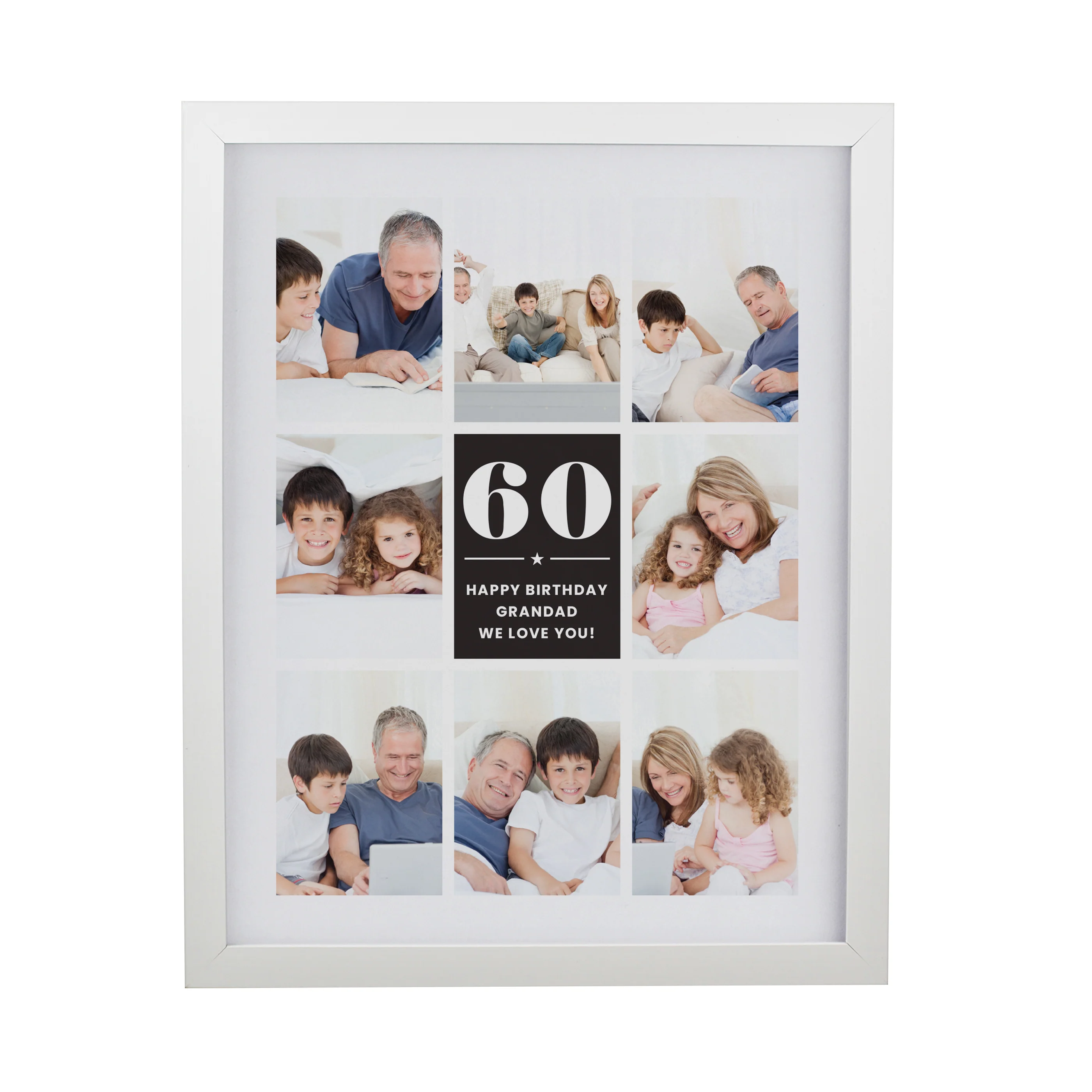Personalised Big Number Multi Photo Upload White Poster Frame - Image 4