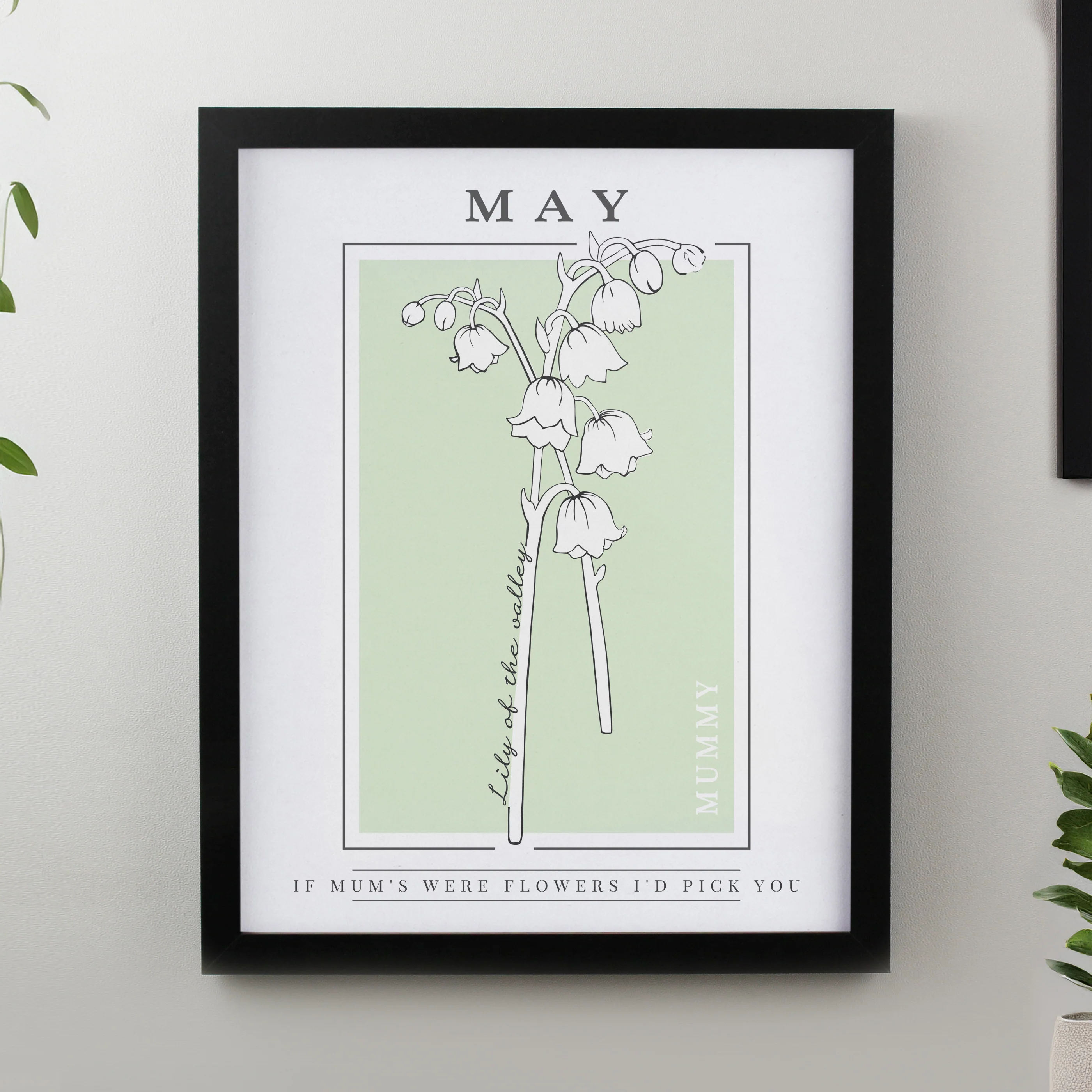 Personalised Birth Flower Black Poster Frame - Image 7
