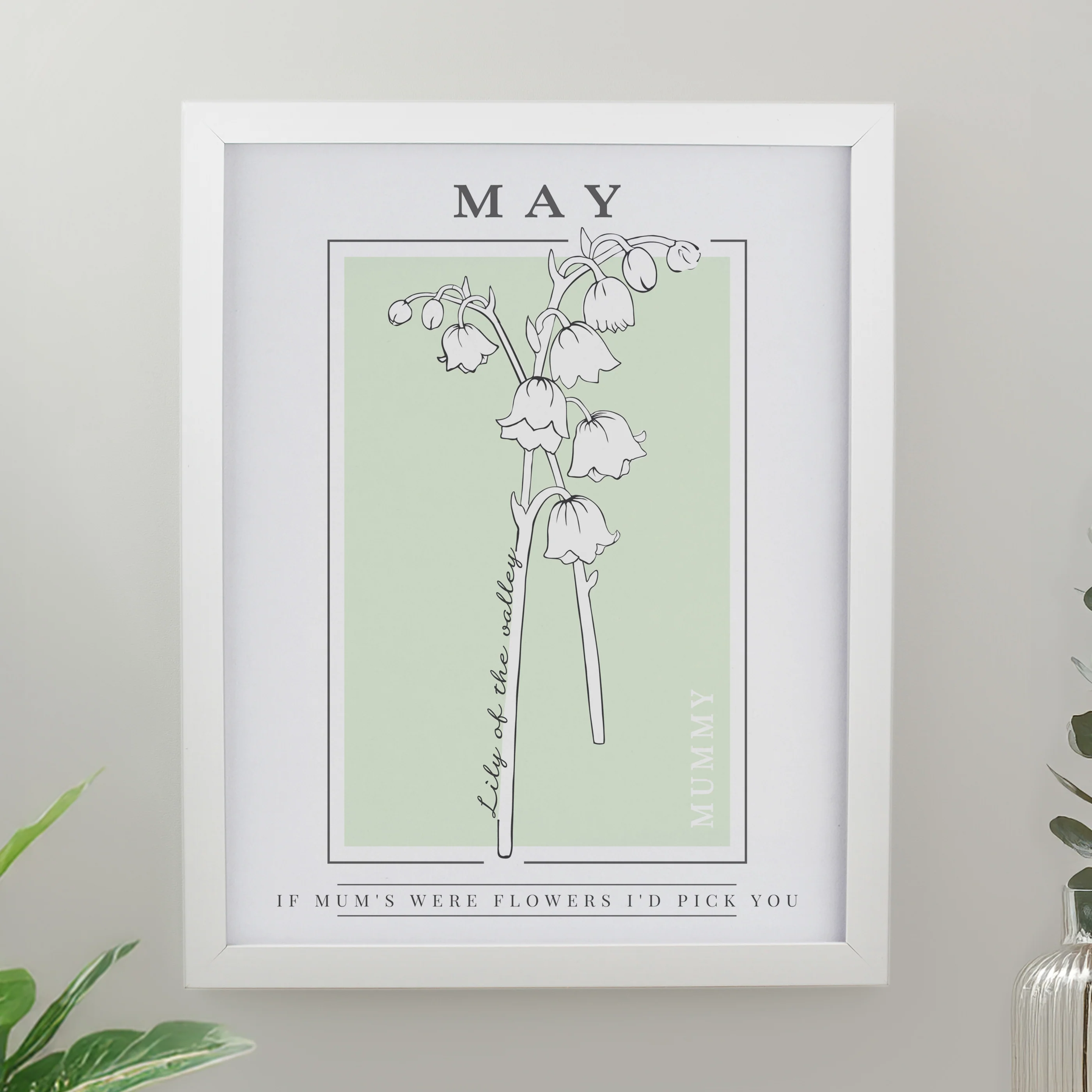 Personalised Birth Flower White Poster Frame - Image 7