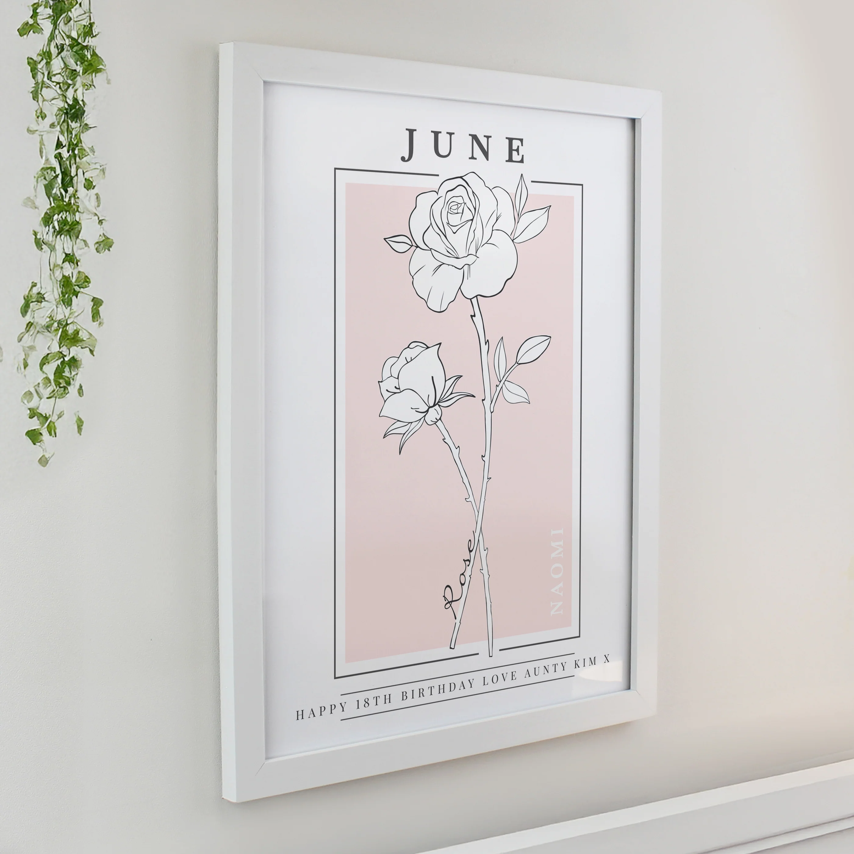 Personalised Birth Flower White Poster Frame - Image 8
