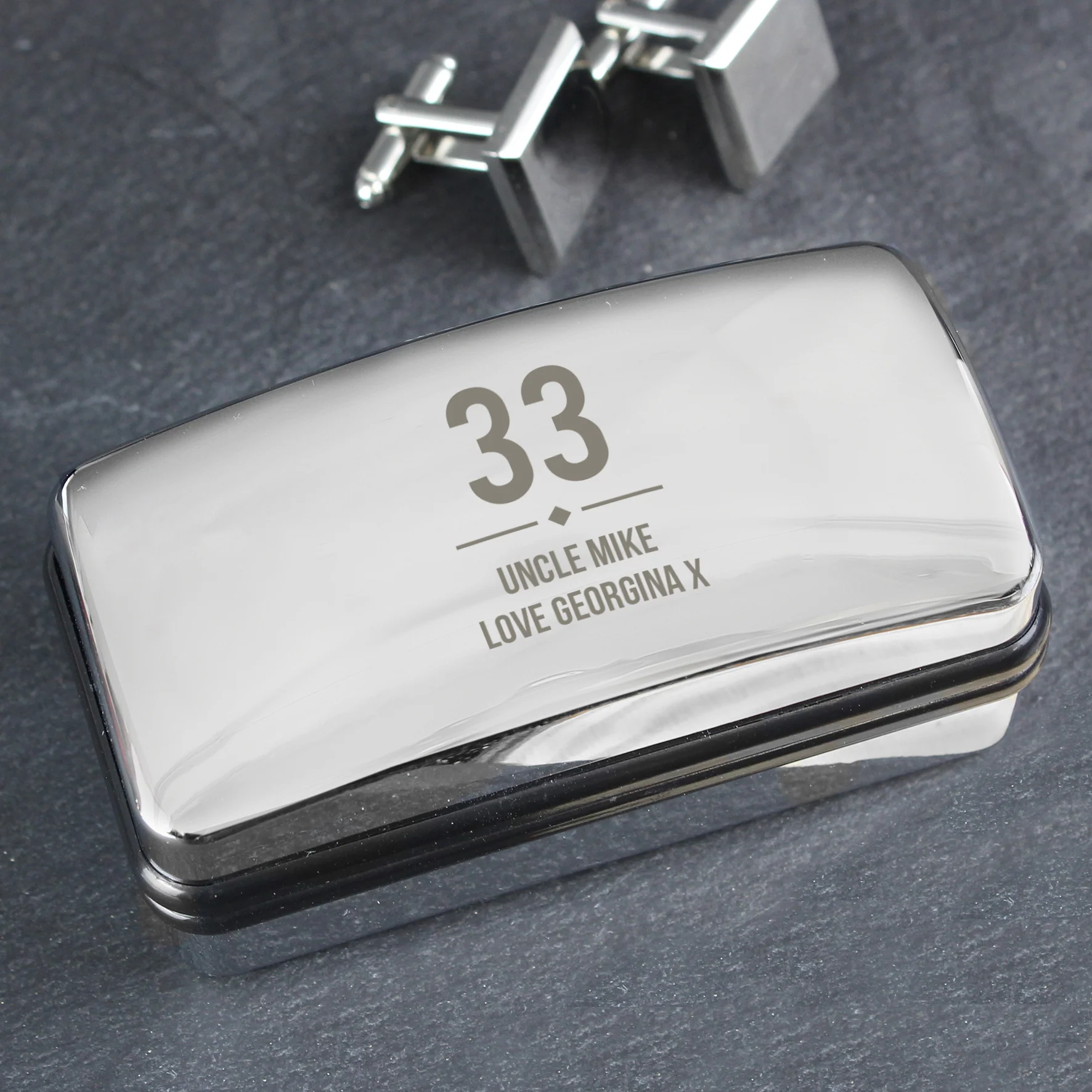 Personalised Birthday Big Age Cufflink Box - Image 3