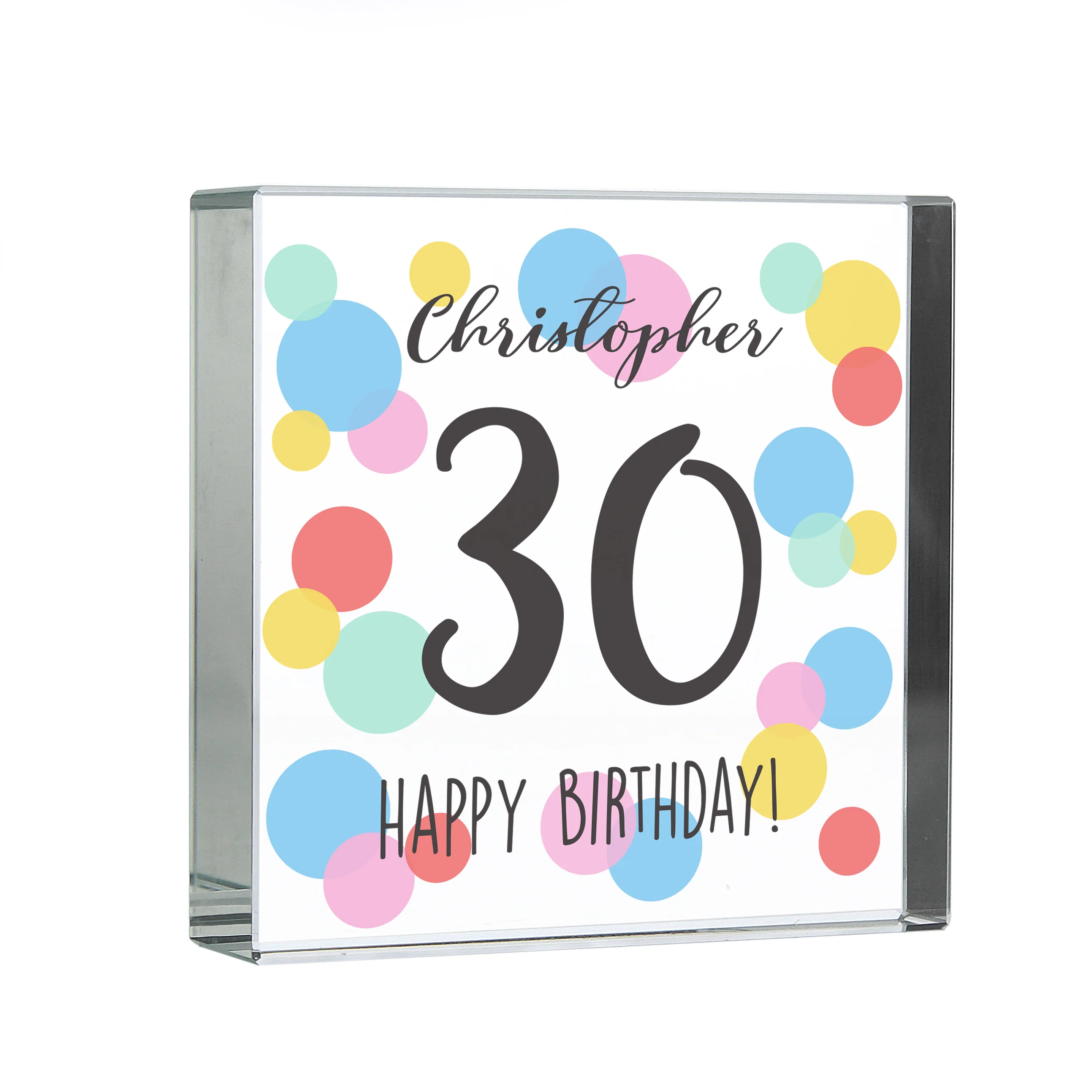 Personalised Birthday Colour Confetti Crystal Token - Image 2