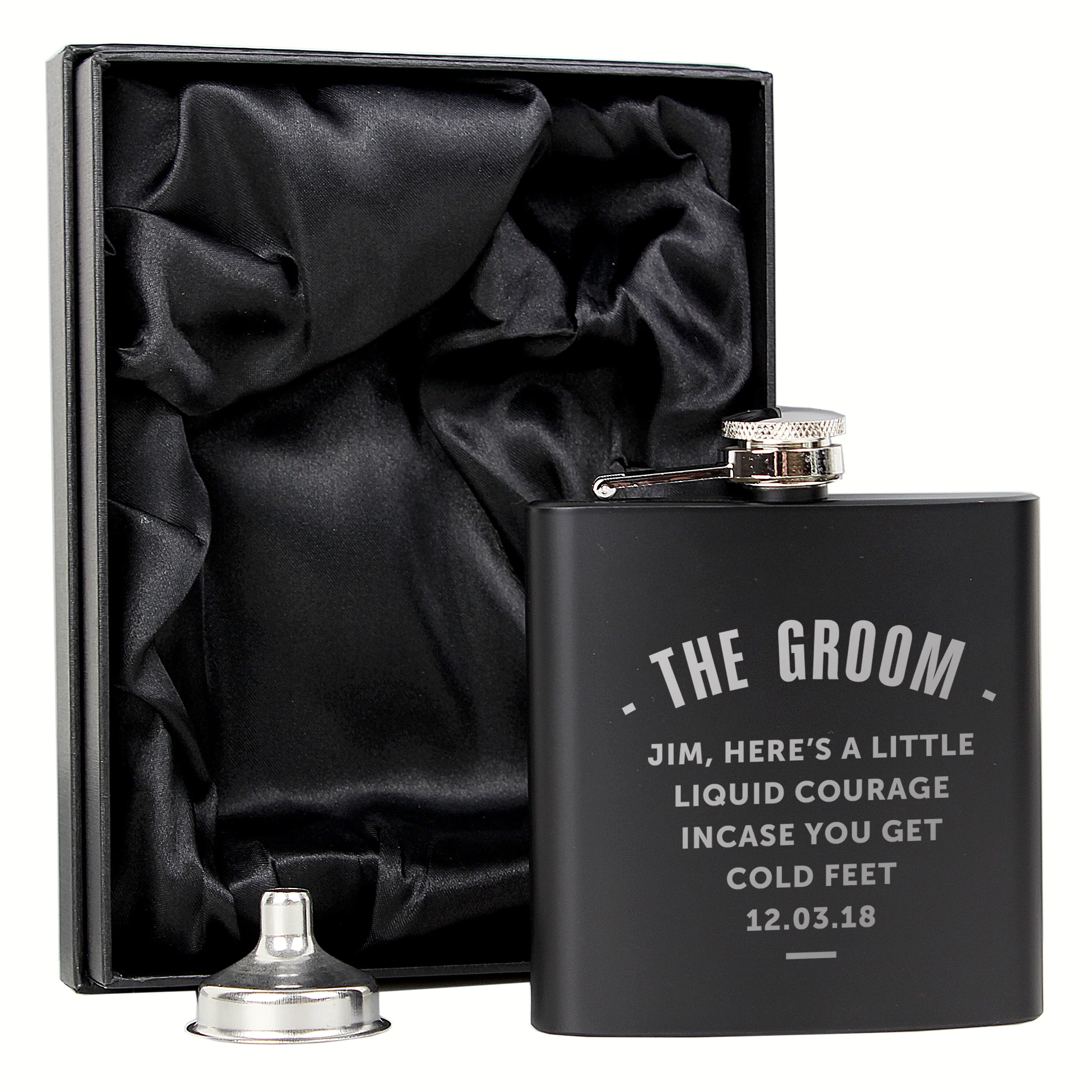 Personalised Black Hip Flask - Image 11