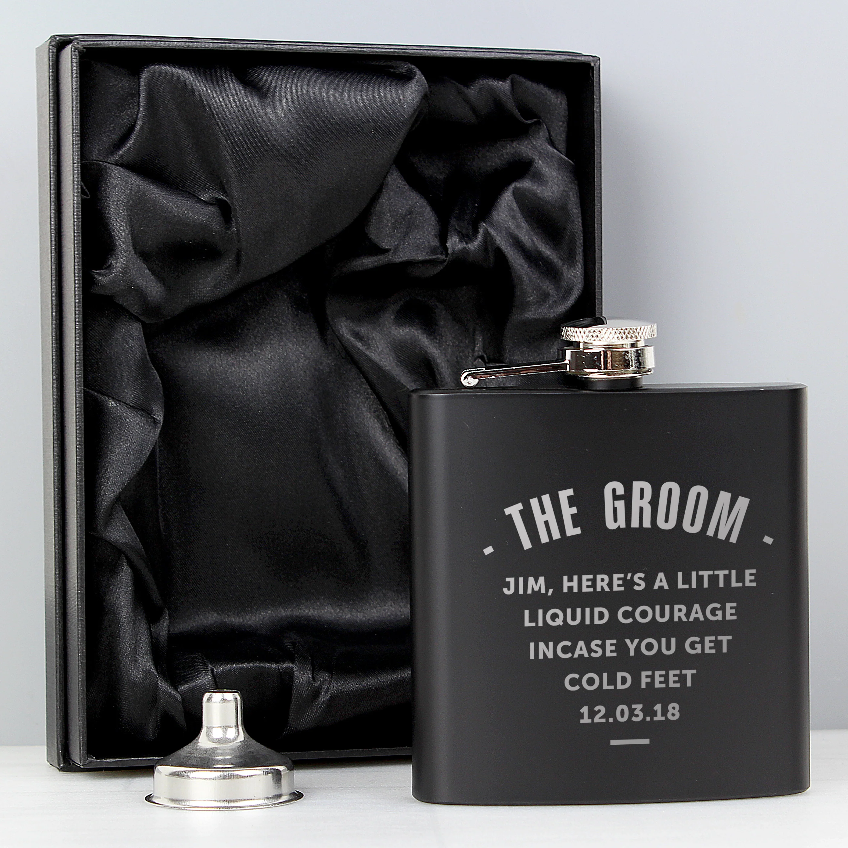 Personalised Black Hip Flask - Image 12