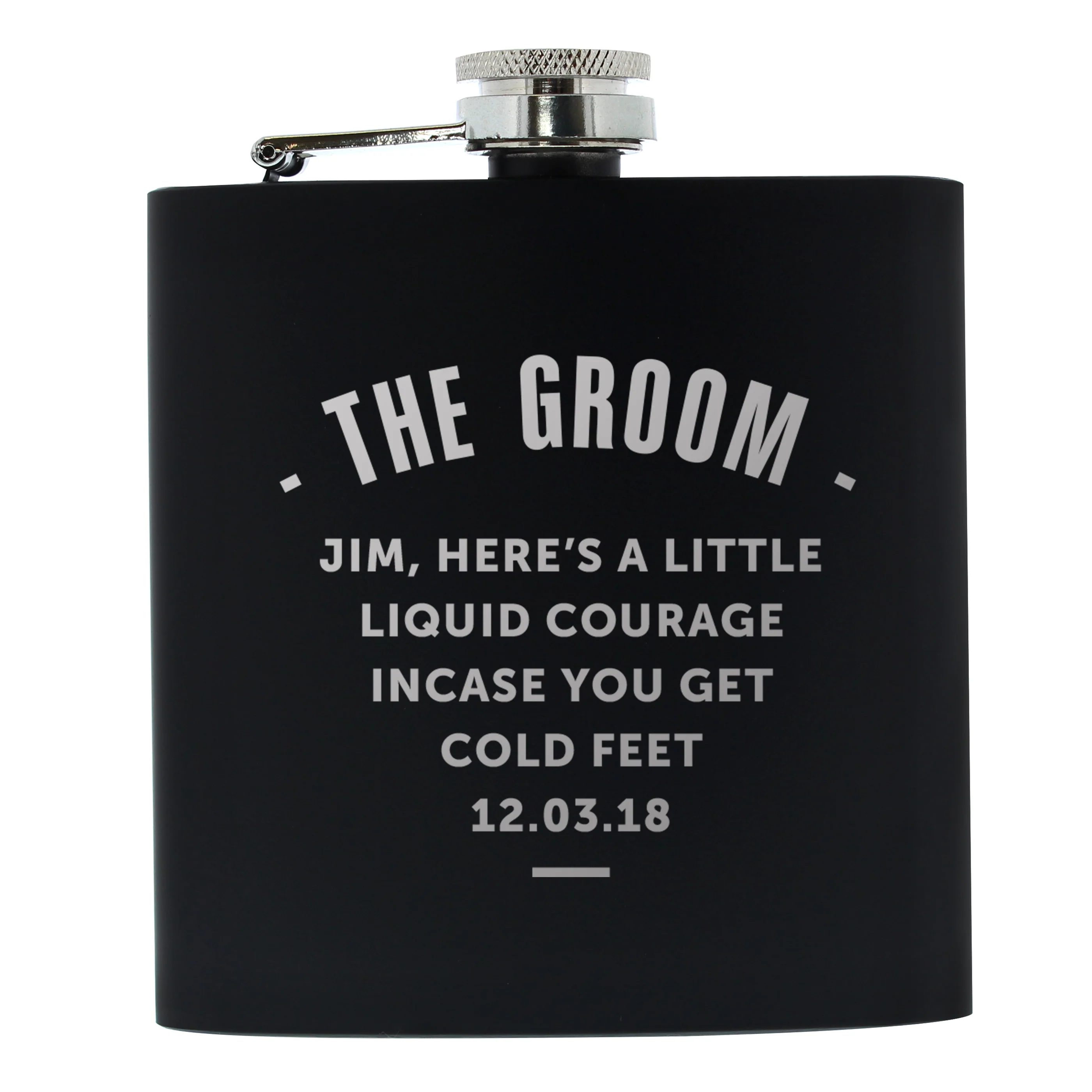 Personalised Black Hip Flask - Image 2