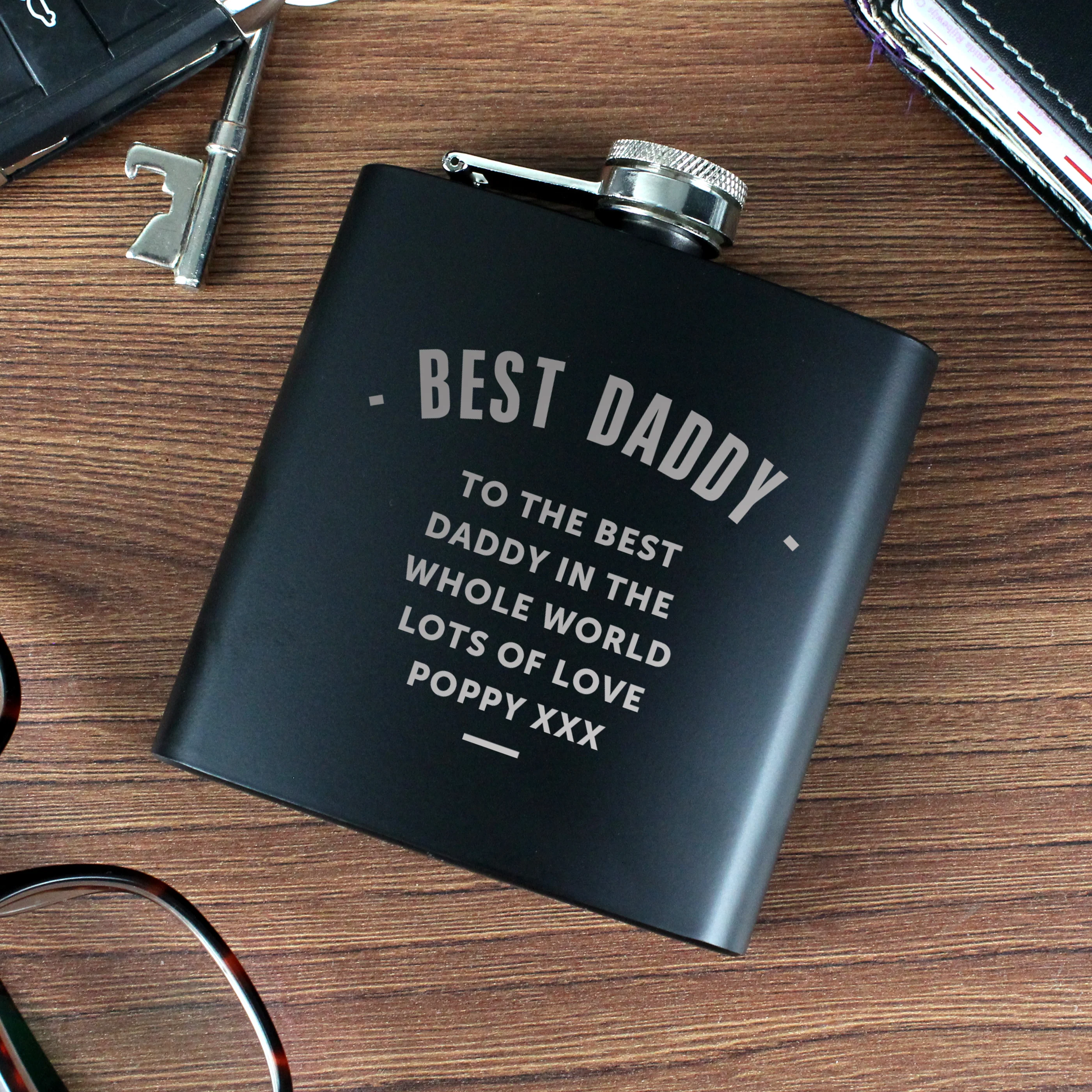 Personalised Black Hip Flask - Image 7