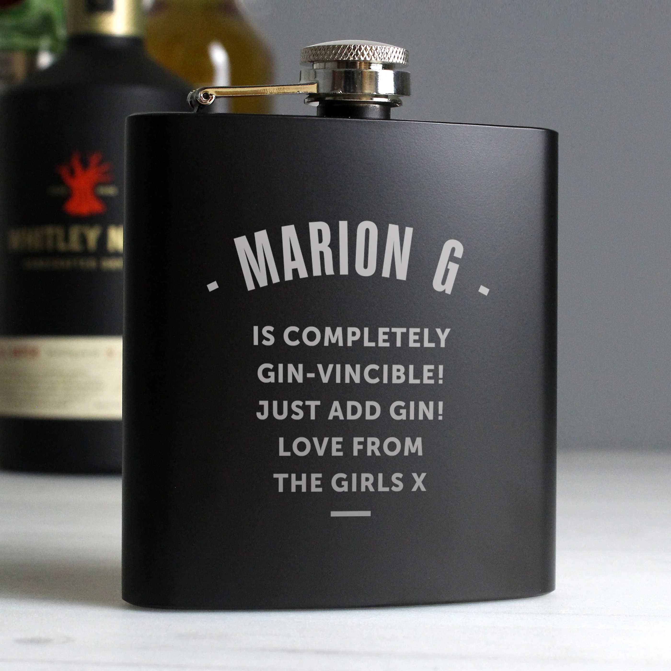 Personalised Black Hip Flask - Image 8