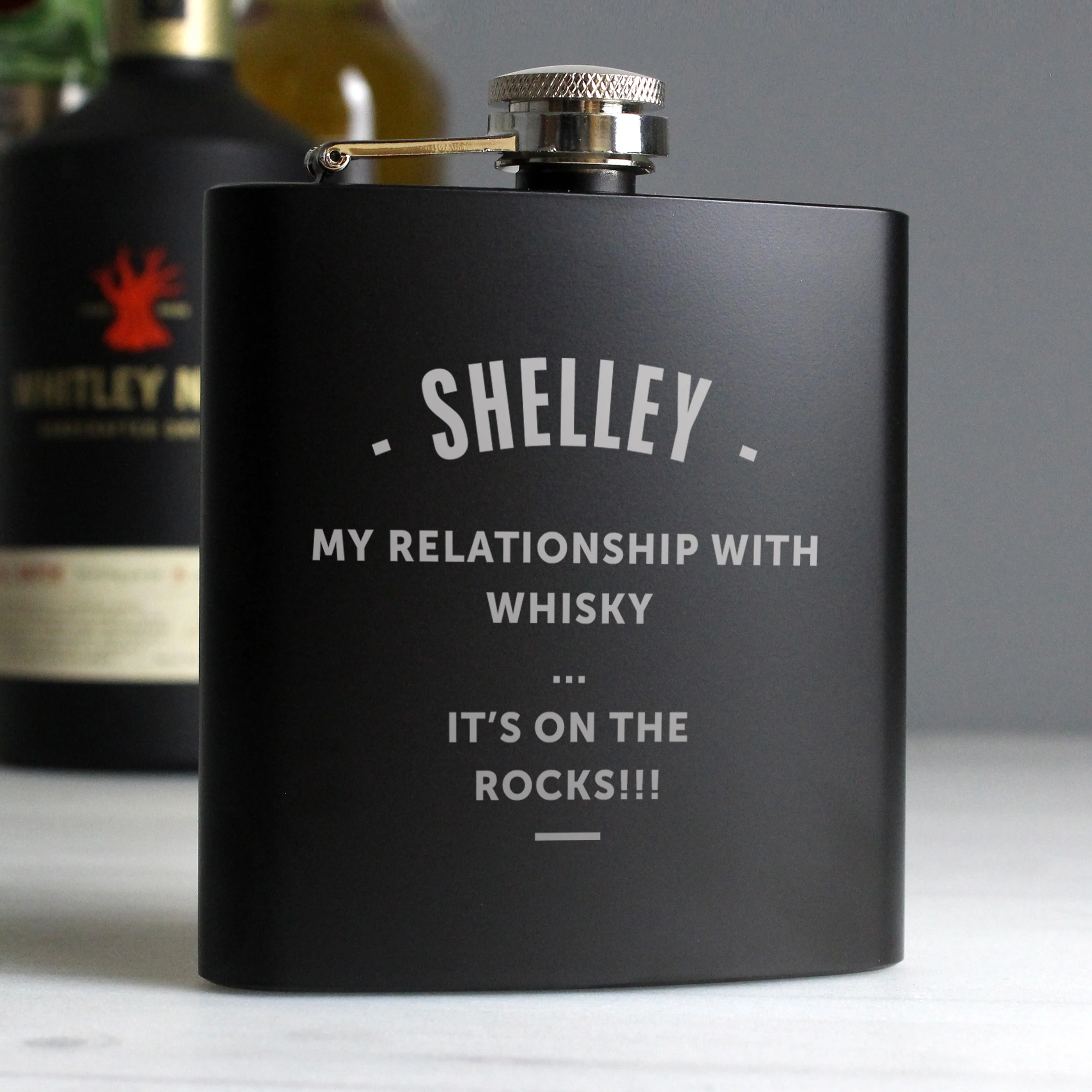 Personalised Black Hip Flask - Image 9