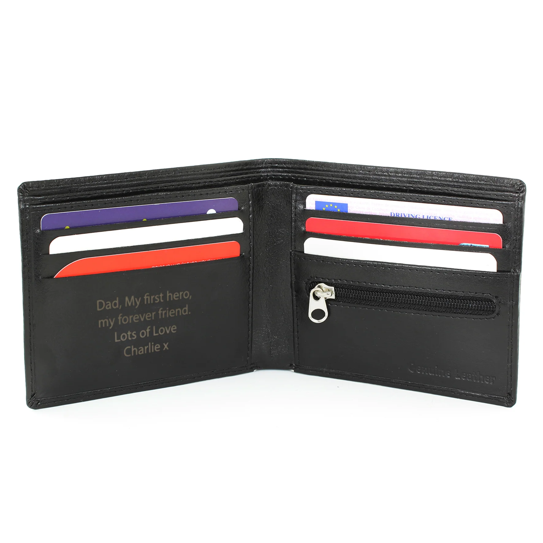 Personalised Black Leather Wallet - Image 5
