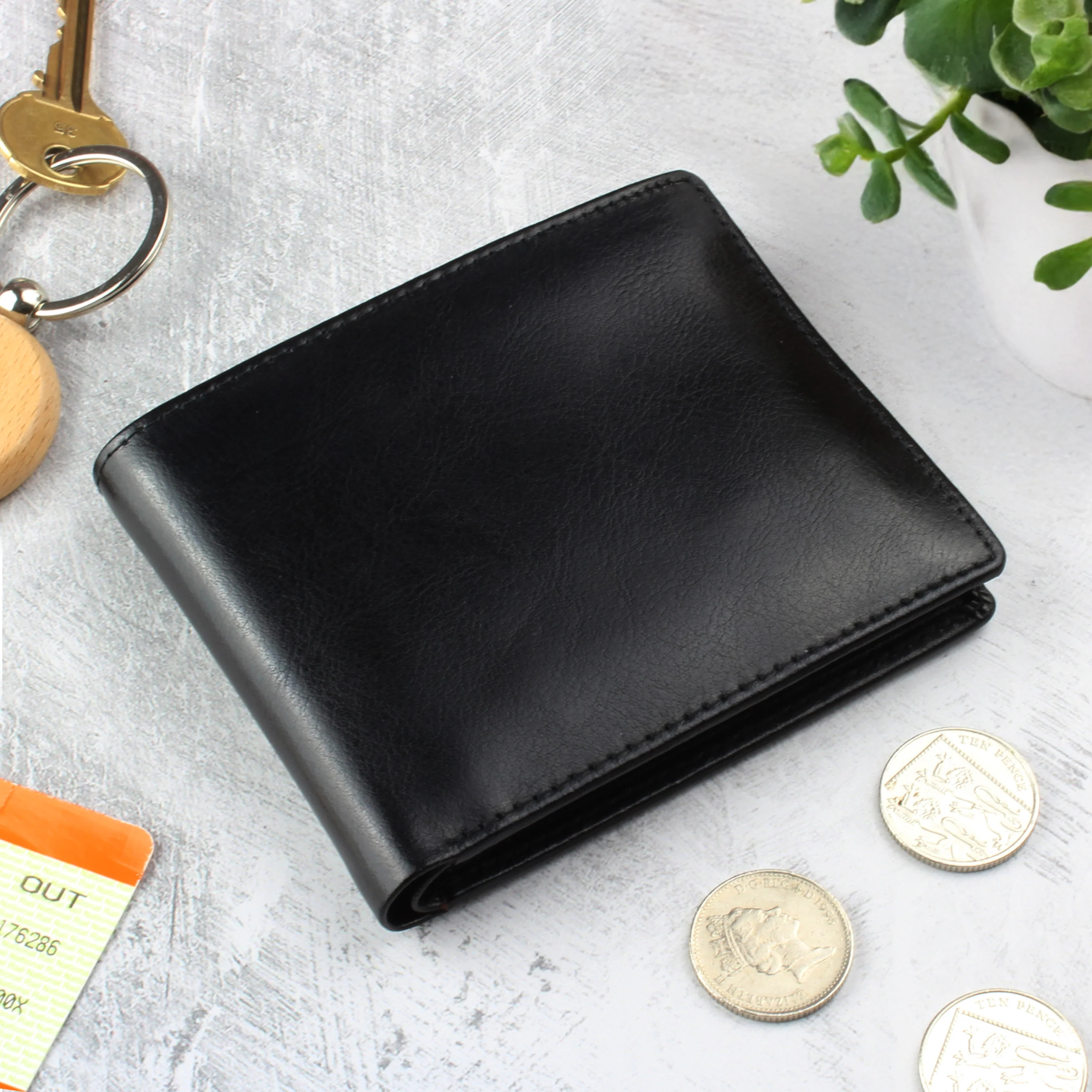 Personalised Black Leather Wallet - Image 6