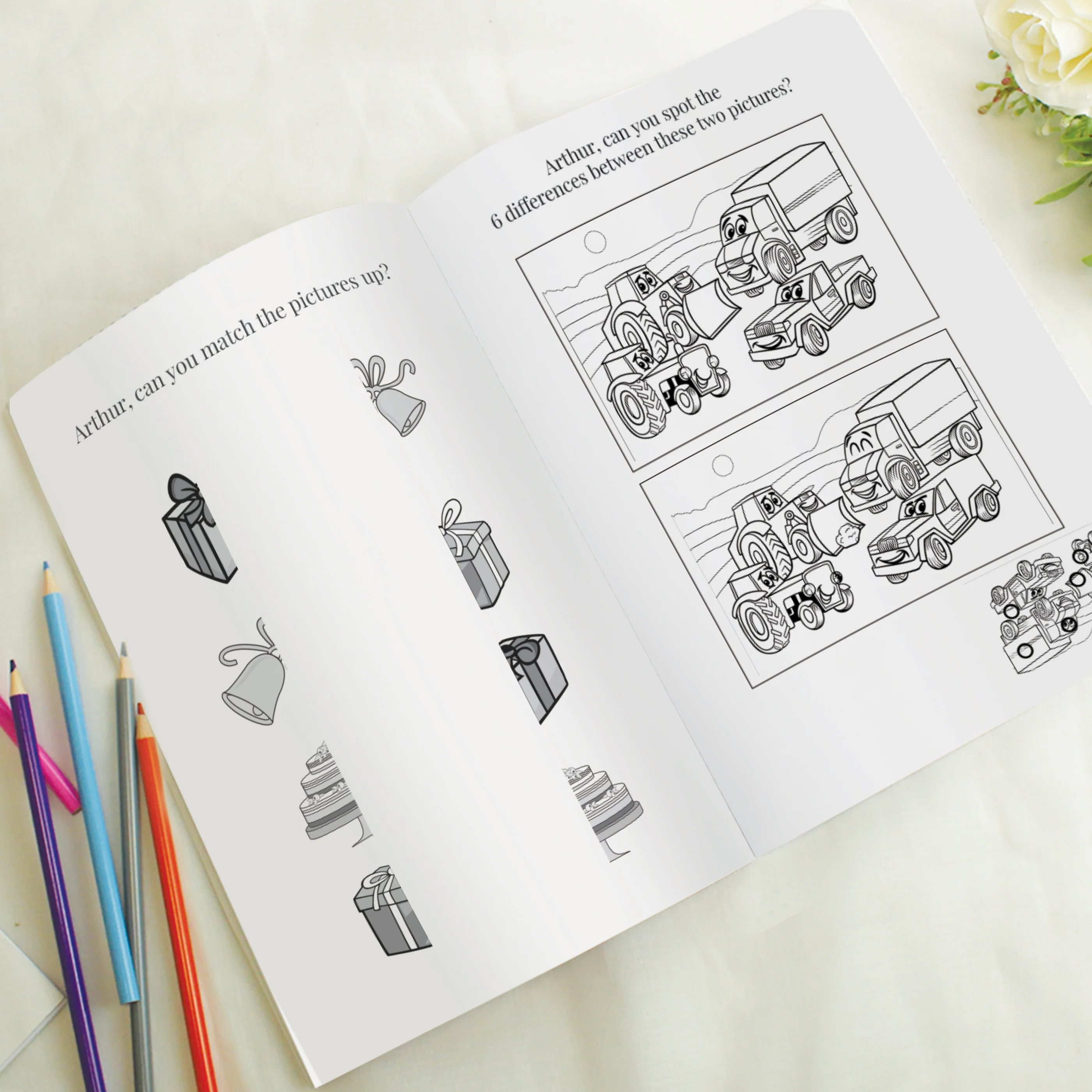 Personalised Blue A4 Wedding Activity & Colouring Book - Image 6