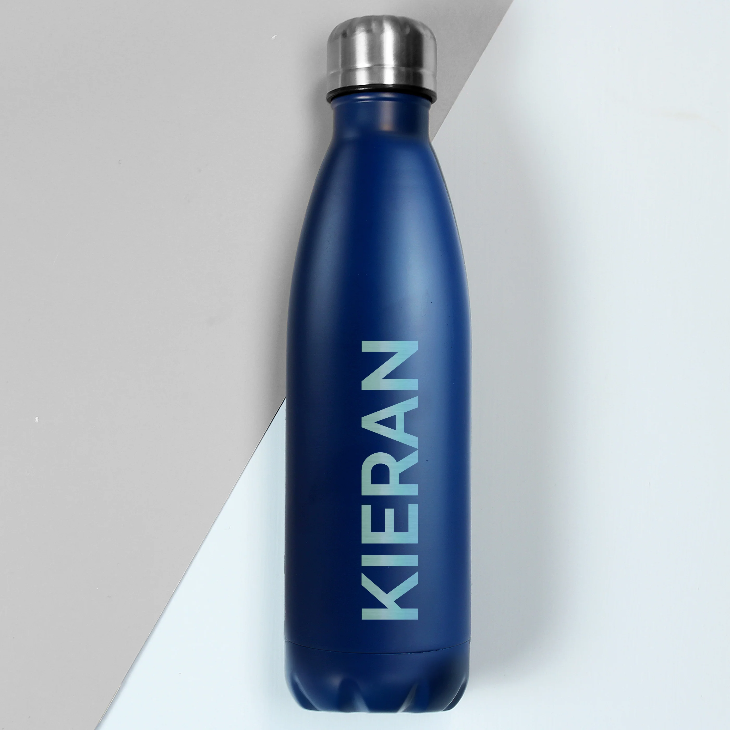 Personalised Blue Metal Insulated Drinks Bottle - Image 4