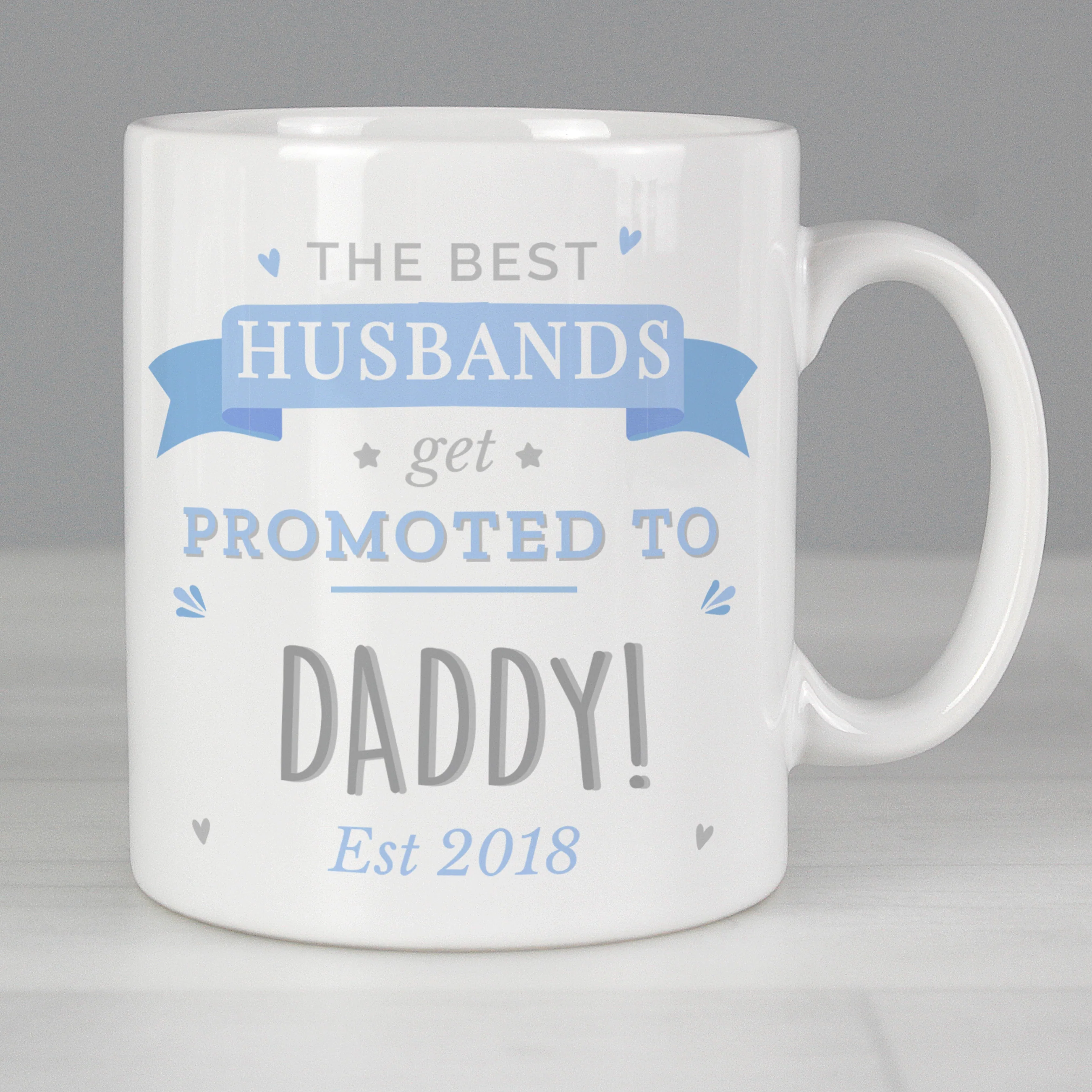 Personalised Blue Promoted to Mug - Image 4