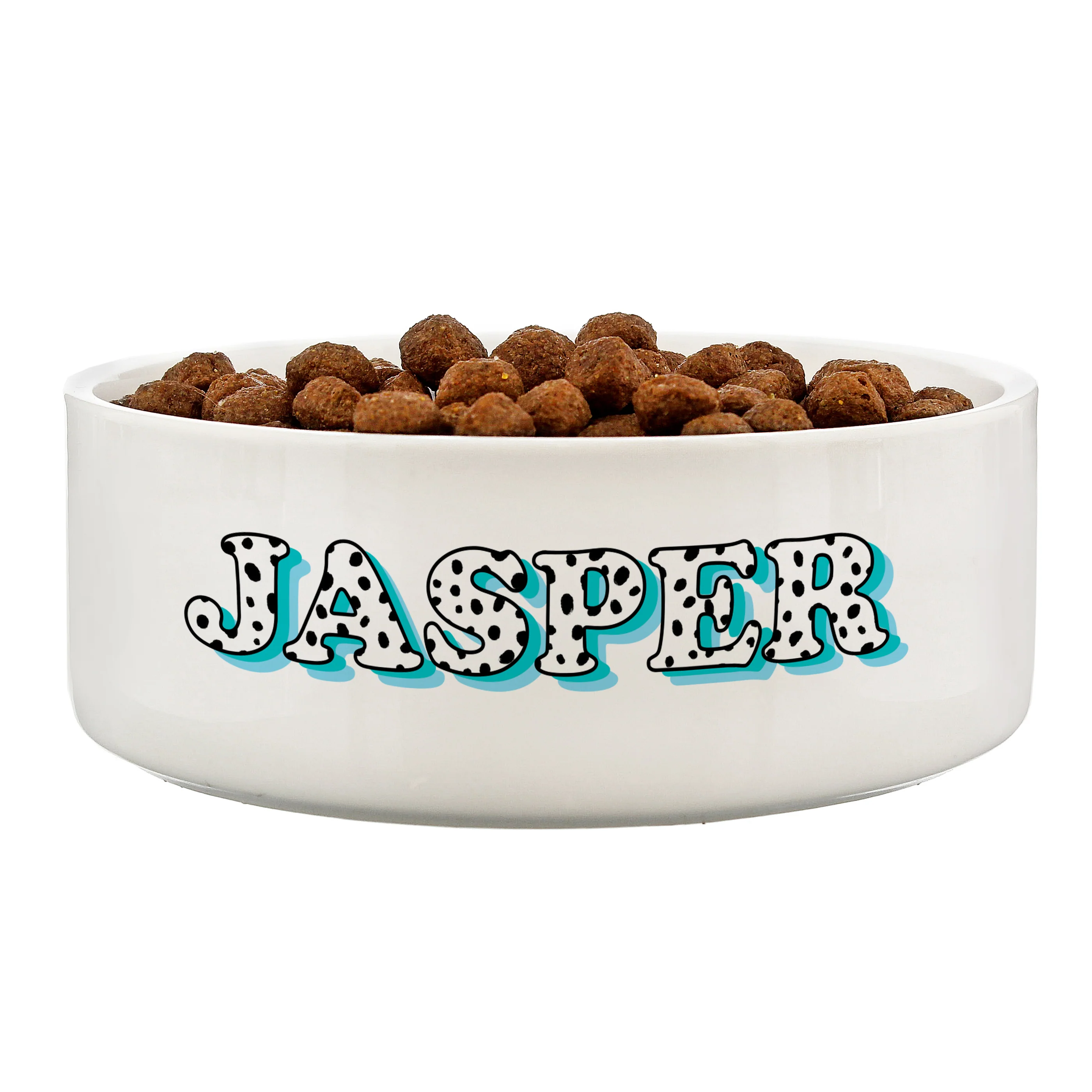 Personalised Blue Spots Name 14cm Medium Pet Bowl - Image 4
